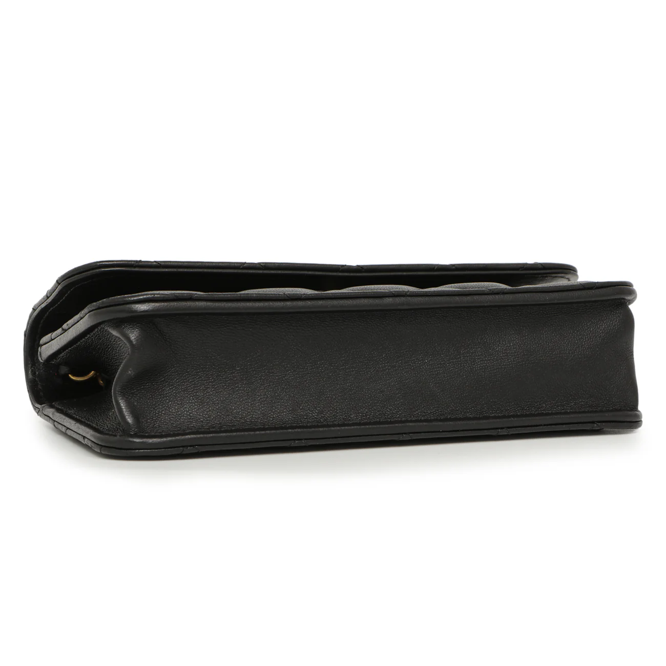 Chanel Black Quilted Lambskin Pearl Crush Clutch with Chain - Image 4