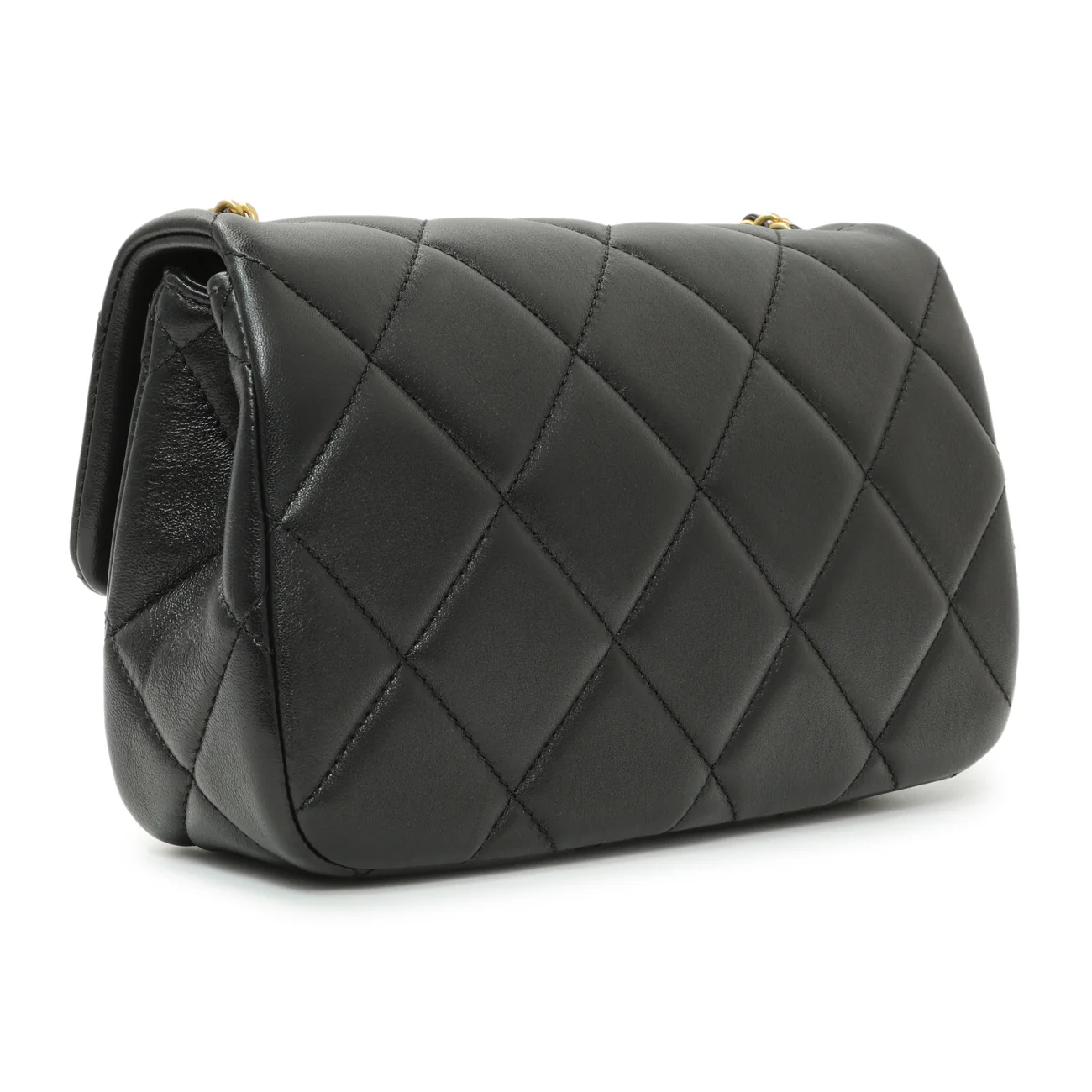 Chanel Black Quilted Lambskin Pearl Small Flap - Image 2