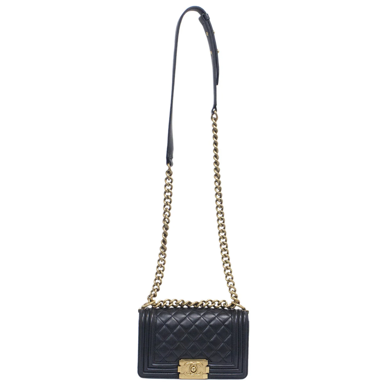 Chanel Black Quilted Lambskin Small Boy Bag