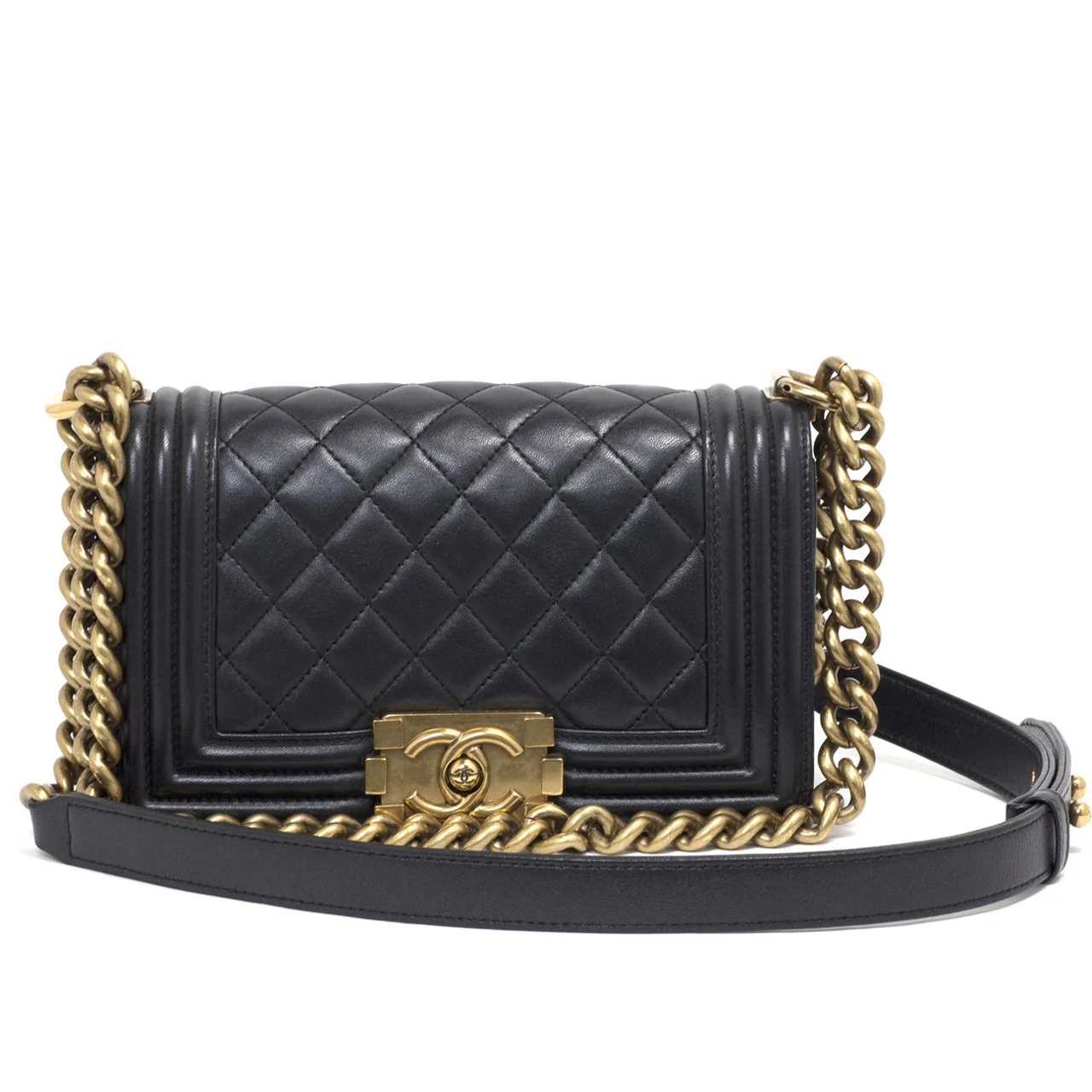 Chanel Black Quilted Lambskin Small Boy Bag - Image 12