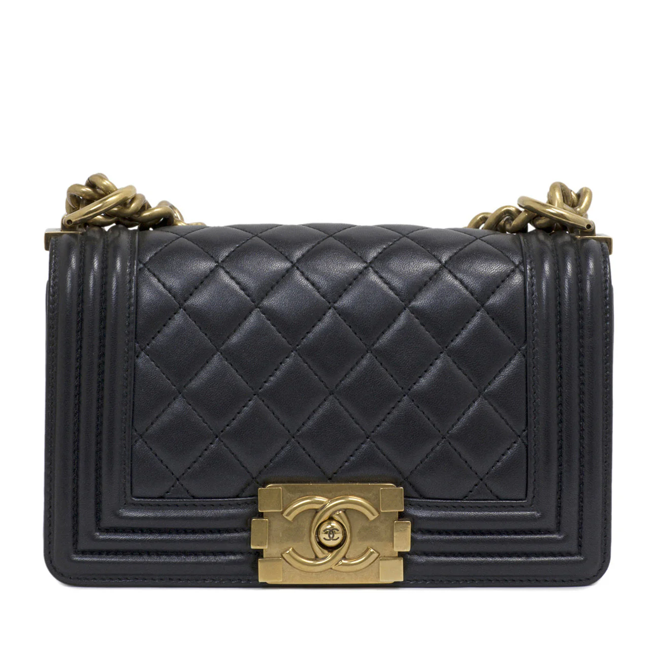 Chanel Black Quilted Lambskin Small Boy Bag - Image 7