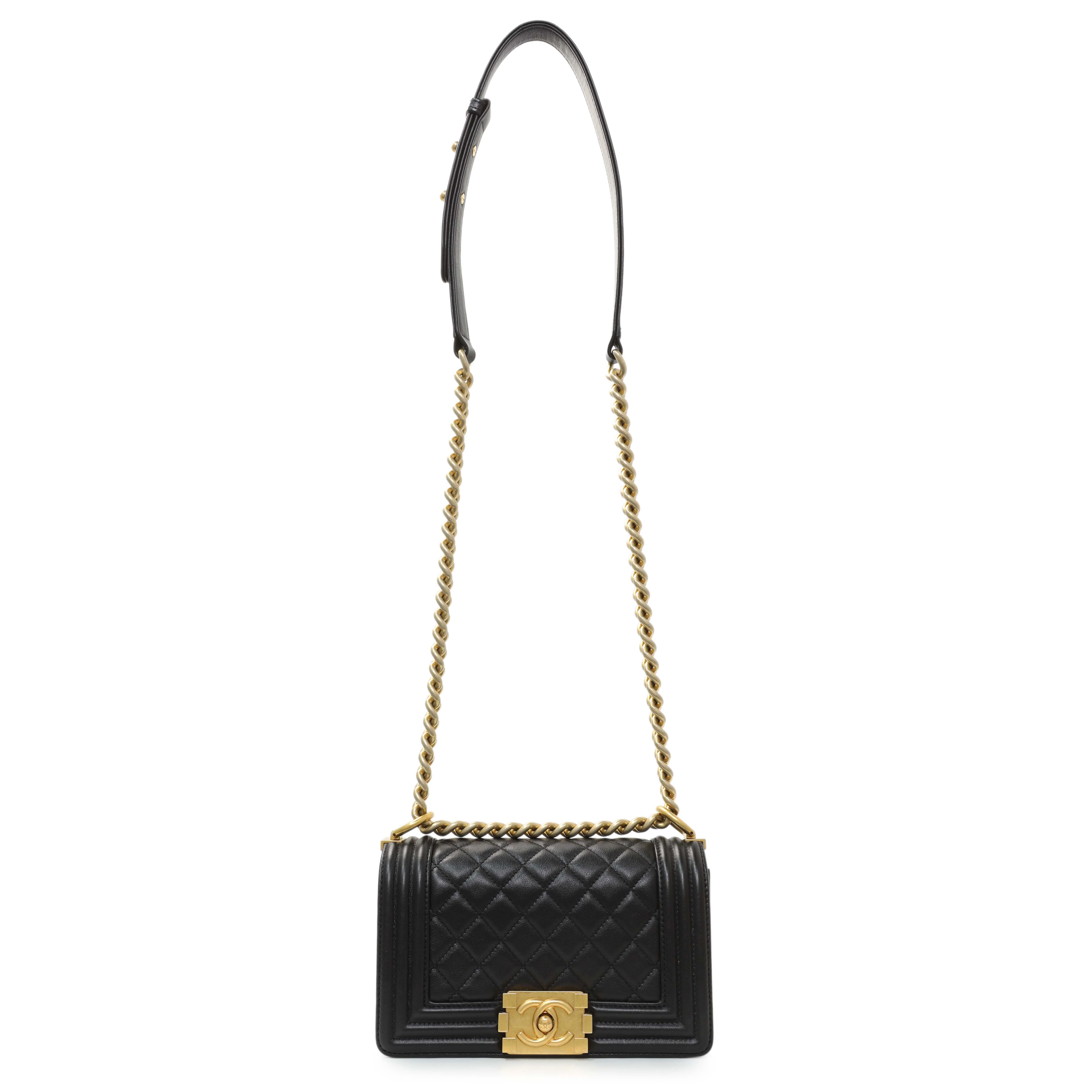 Chanel Black Quilted Lambskin Small Boy Bag