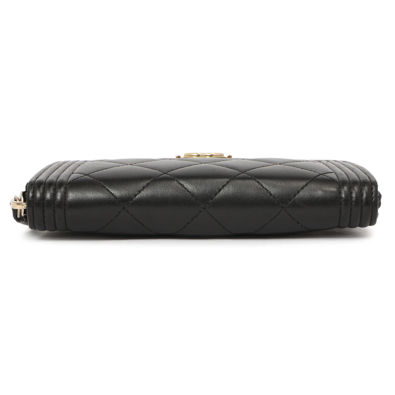 Chanel Black Quilted Lambskin Small Boy Zip Around Wallet - Image 3