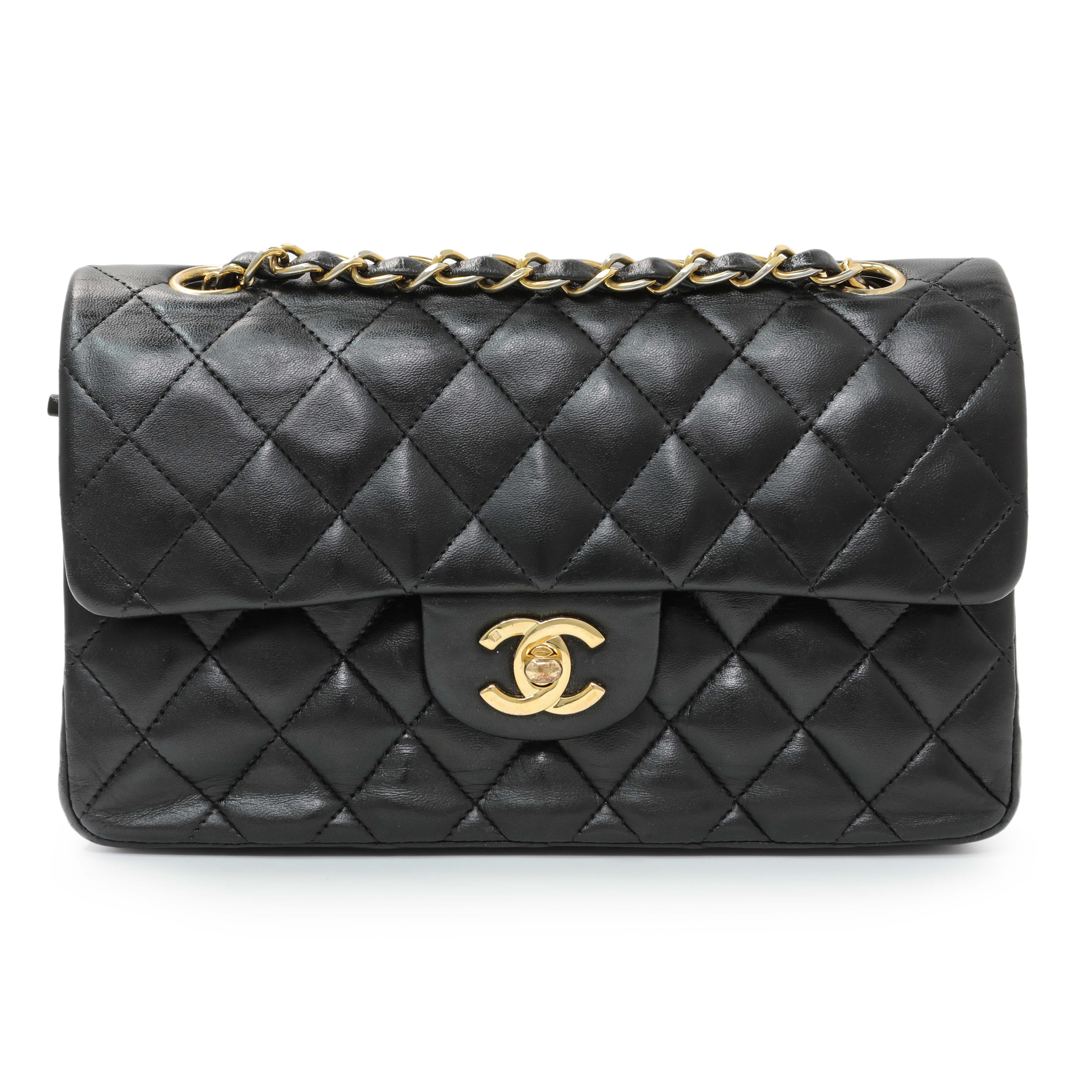 Chanel Black Quilted Lambskin Small Double Flap