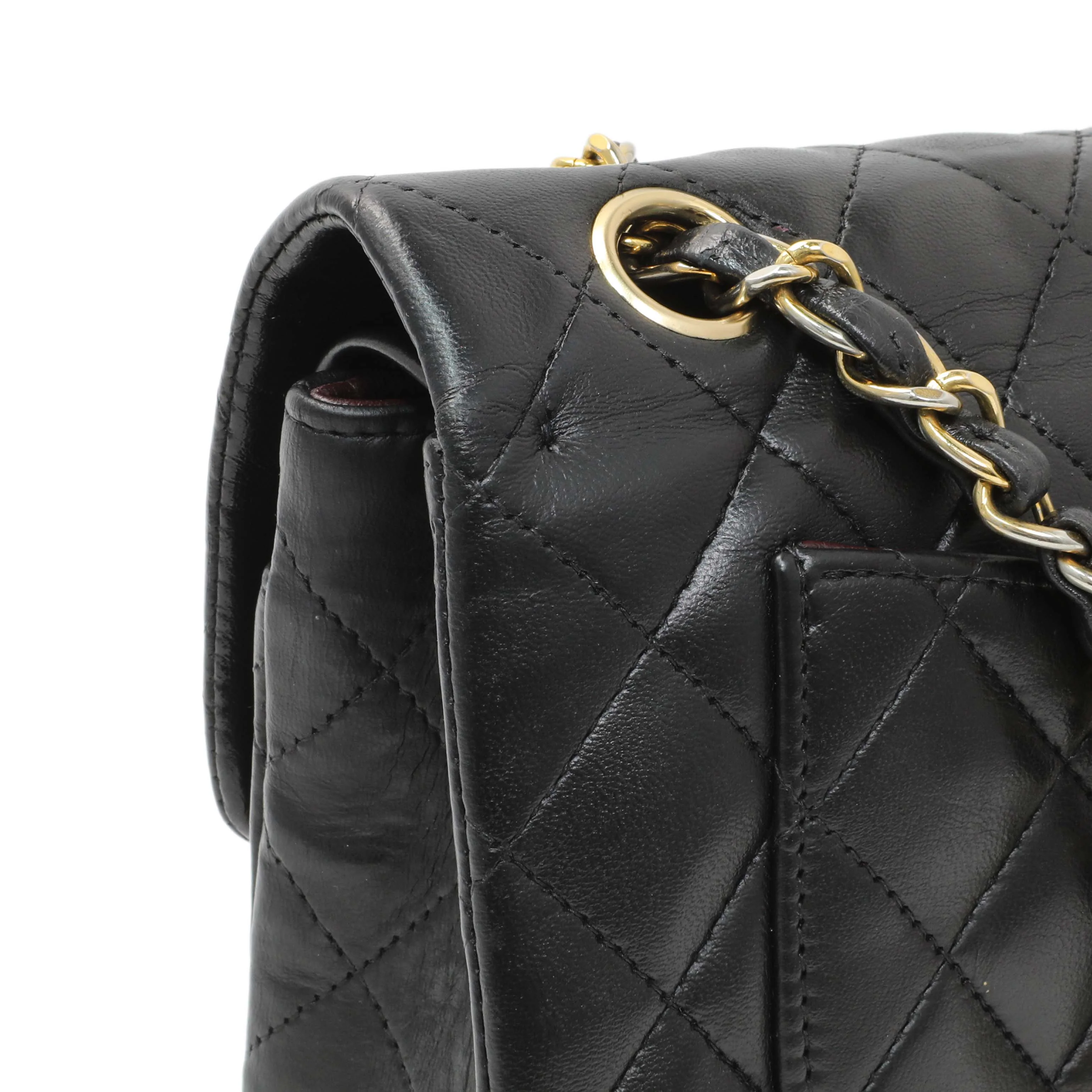 Chanel Black Quilted Lambskin Small Double Flap - Image 12