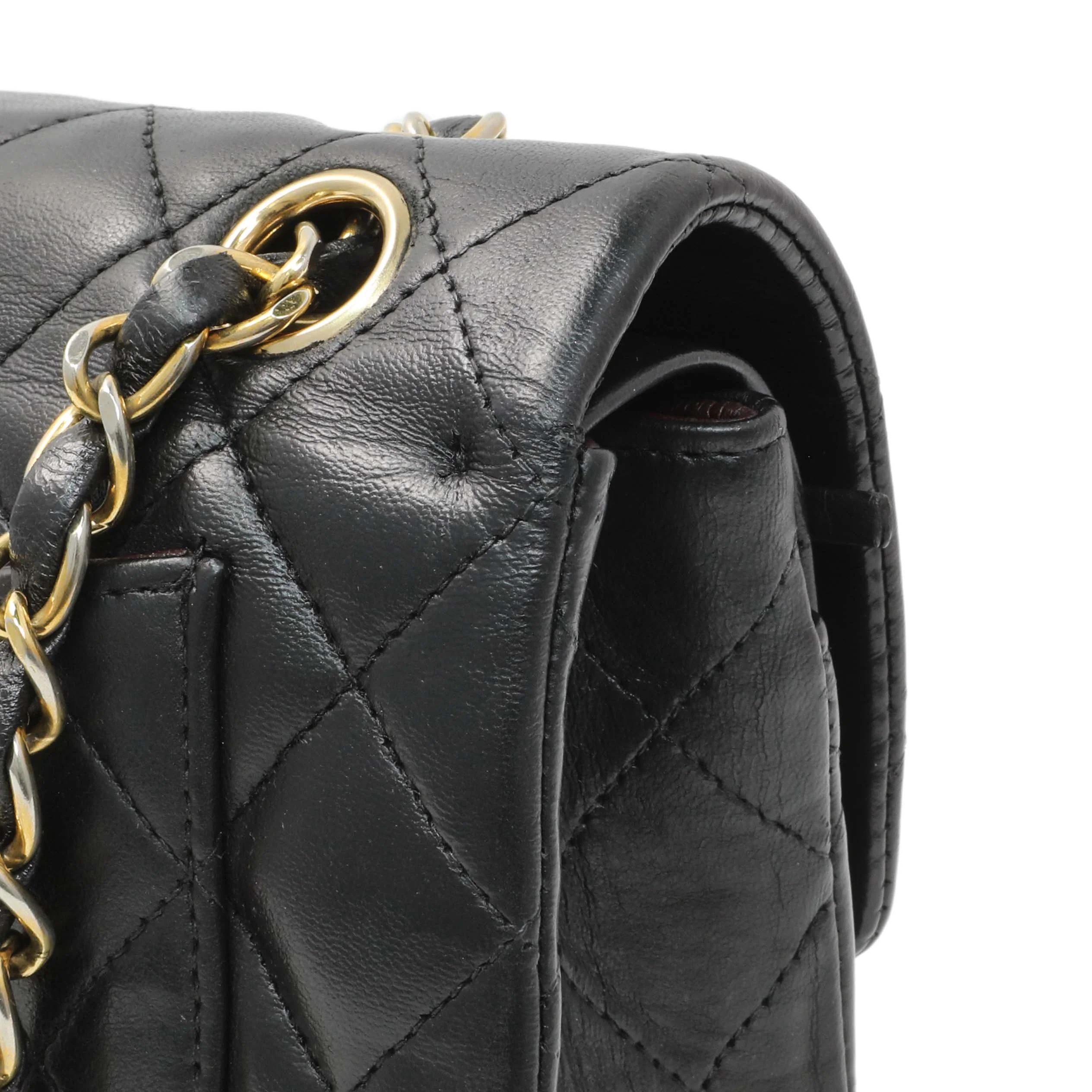 Chanel Black Quilted Lambskin Small Double Flap - Image 13