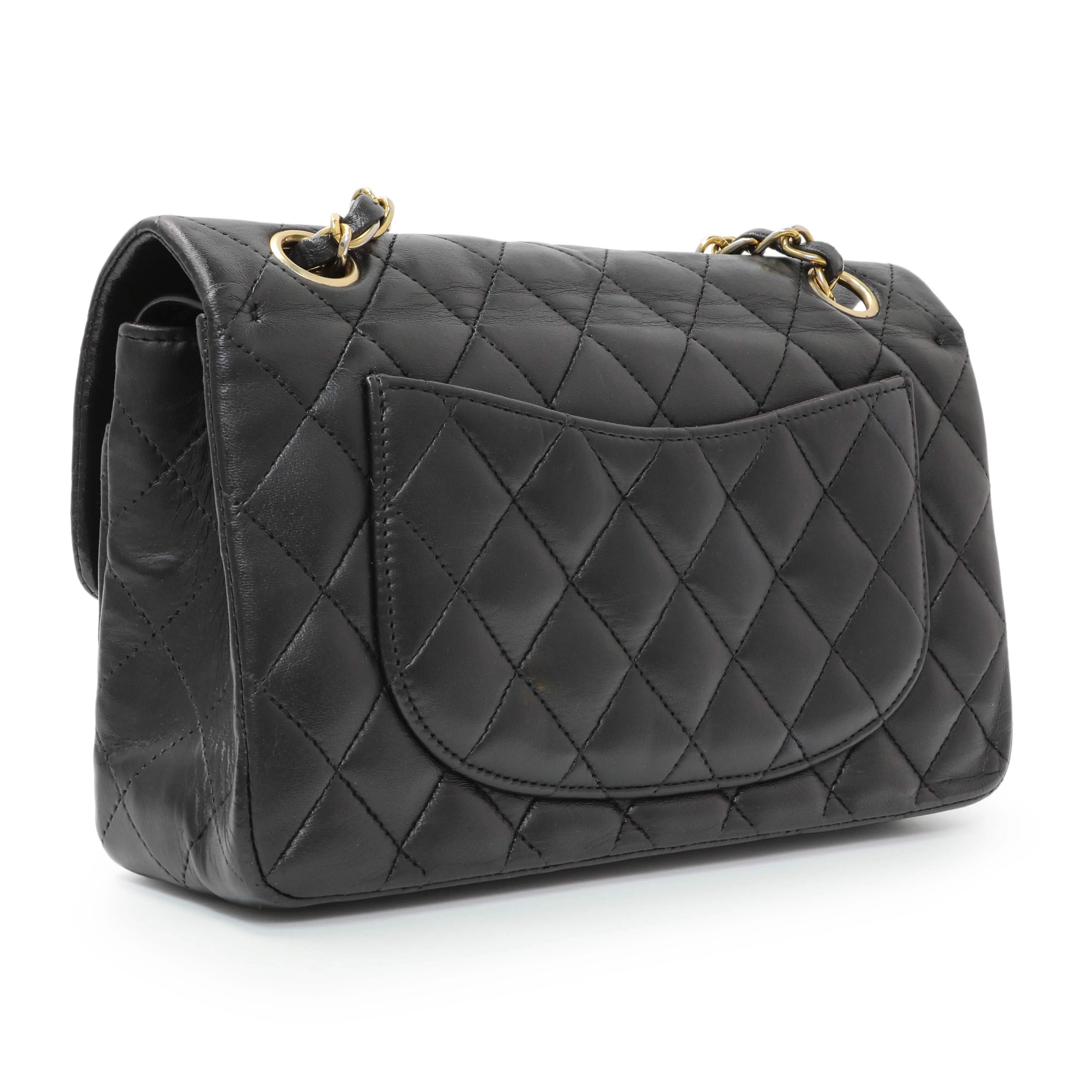 Chanel Black Quilted Lambskin Small Double Flap - Image 2