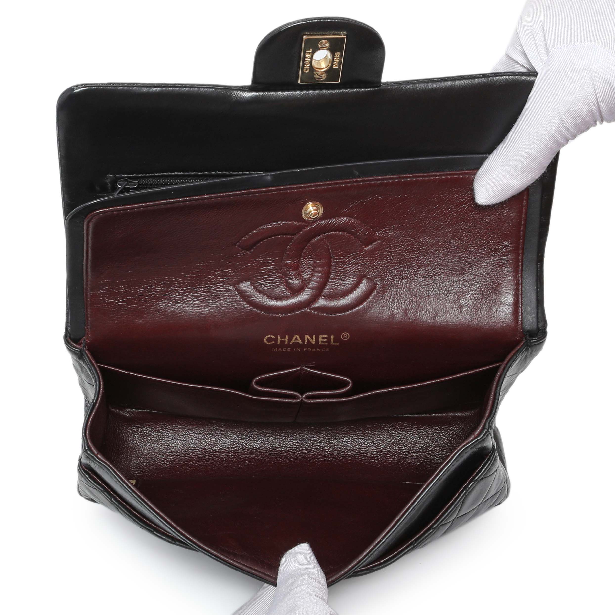 Chanel Black Quilted Lambskin Small Double Flap - Image 8