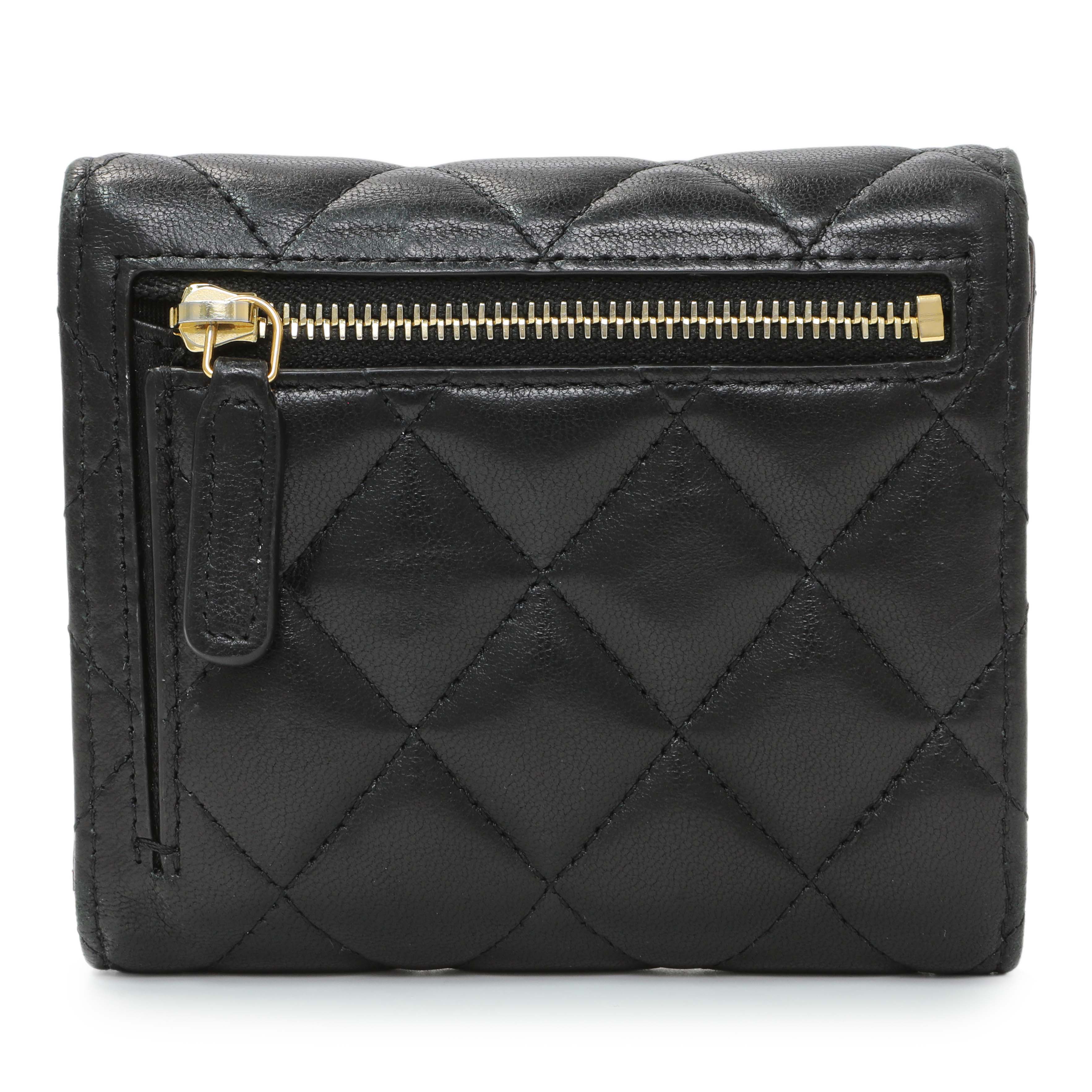 Chanel Black Quilted Lambskin Small Flap Wallet - Image 2