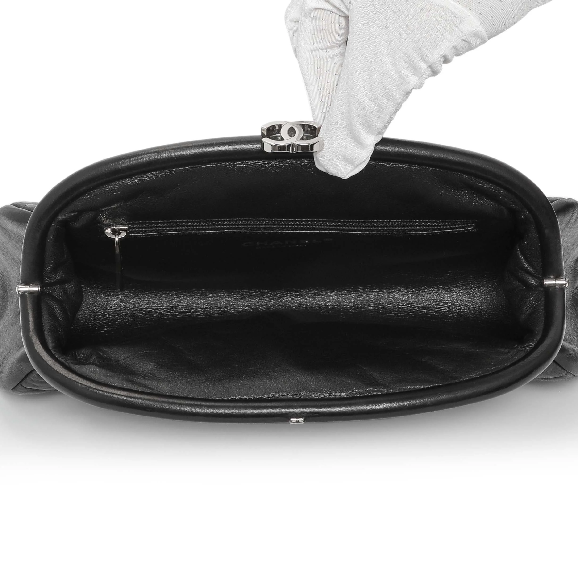 Chanel Black Quilted Lambskin Timeless Clutch - Image 4