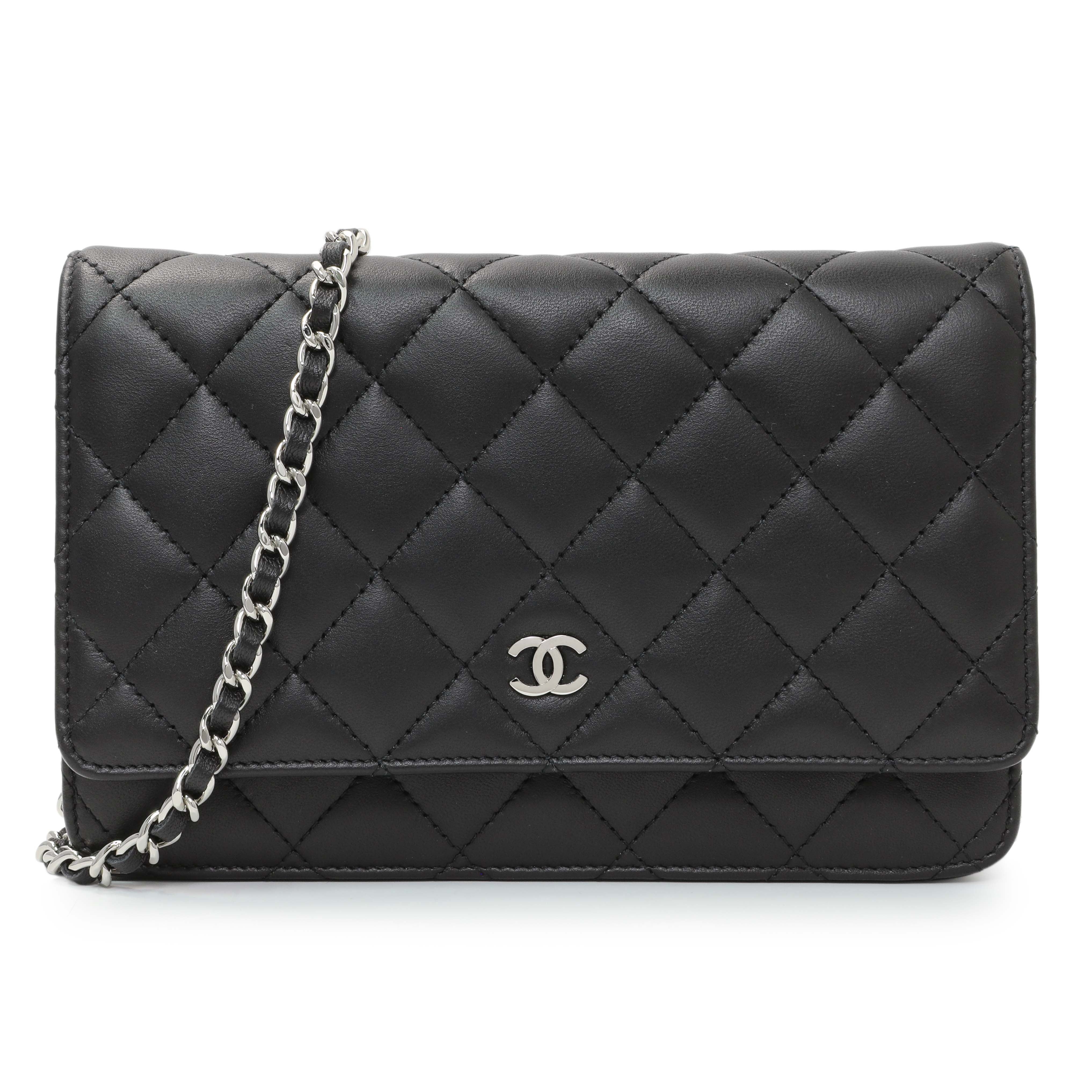 Chanel Black Quilted Lambskin Wallet on Chain