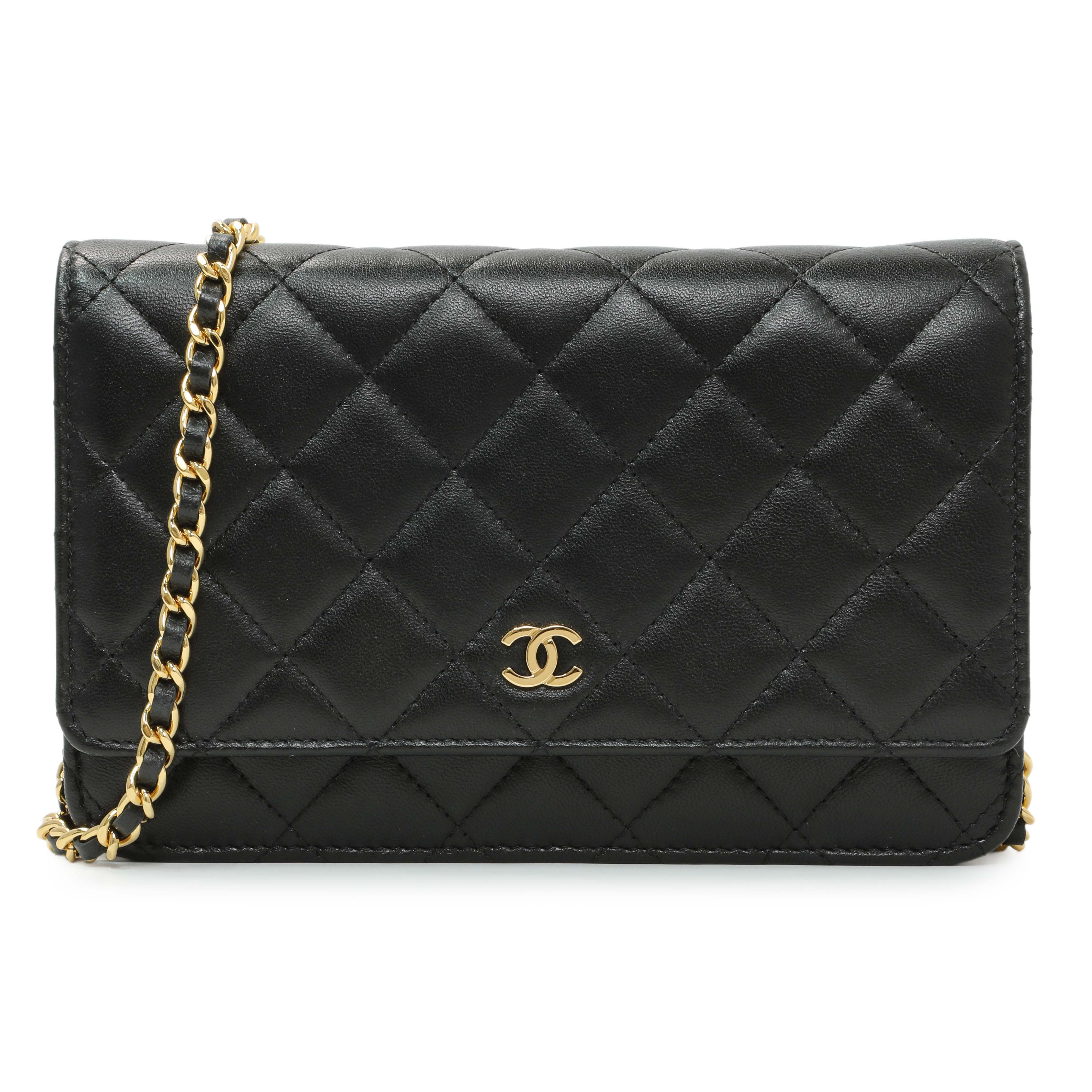 Chanel Black Quilted Lambskin Wallet on Chain