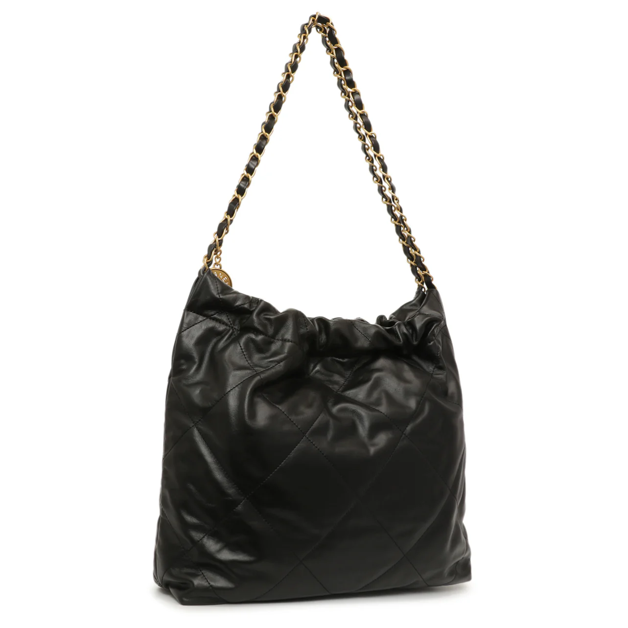 Chanel Black Quilted Shiny Calfskin Small 22 - Image 2