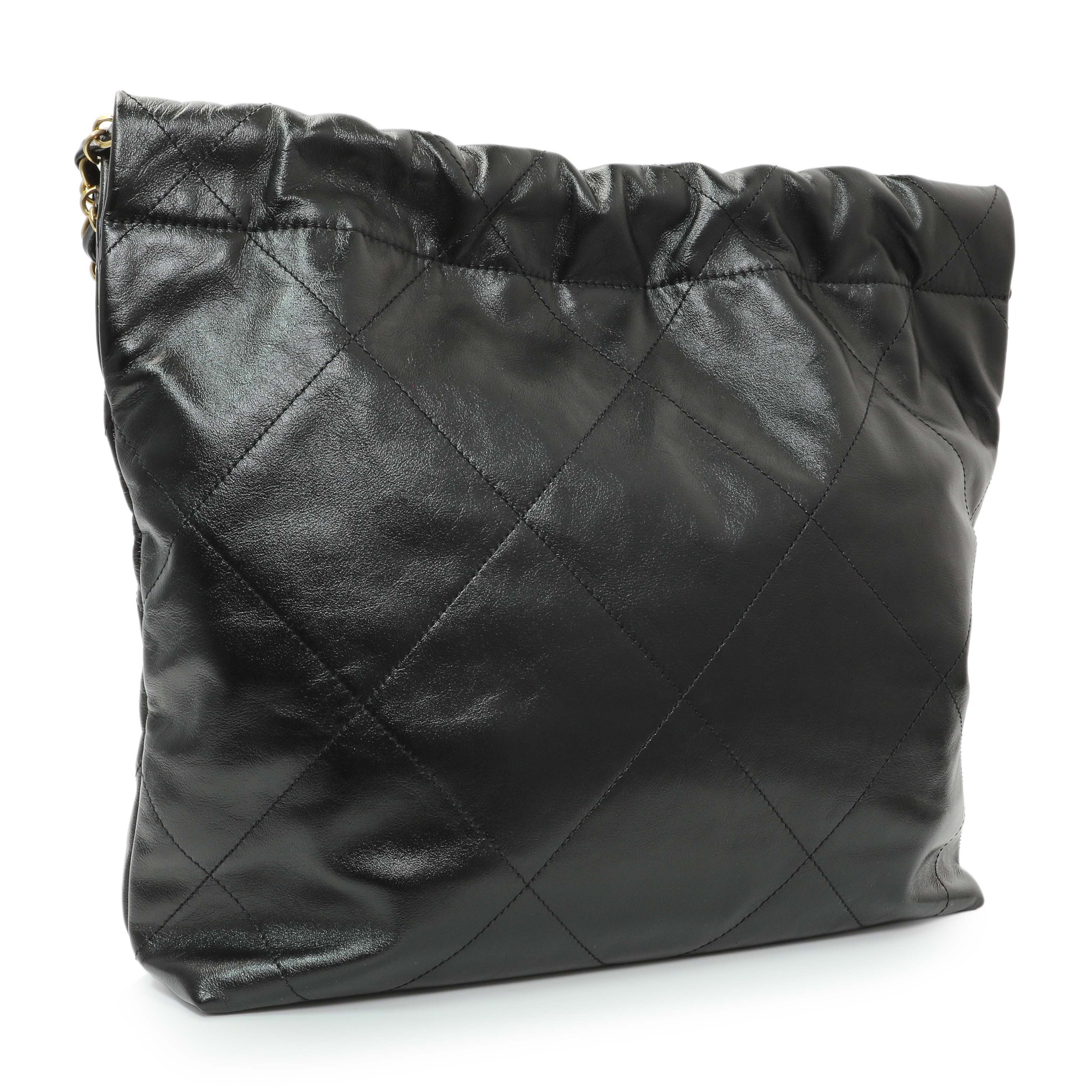 Chanel Black Quilted Shiny Calfskin Small Chanel 22 - Image 2