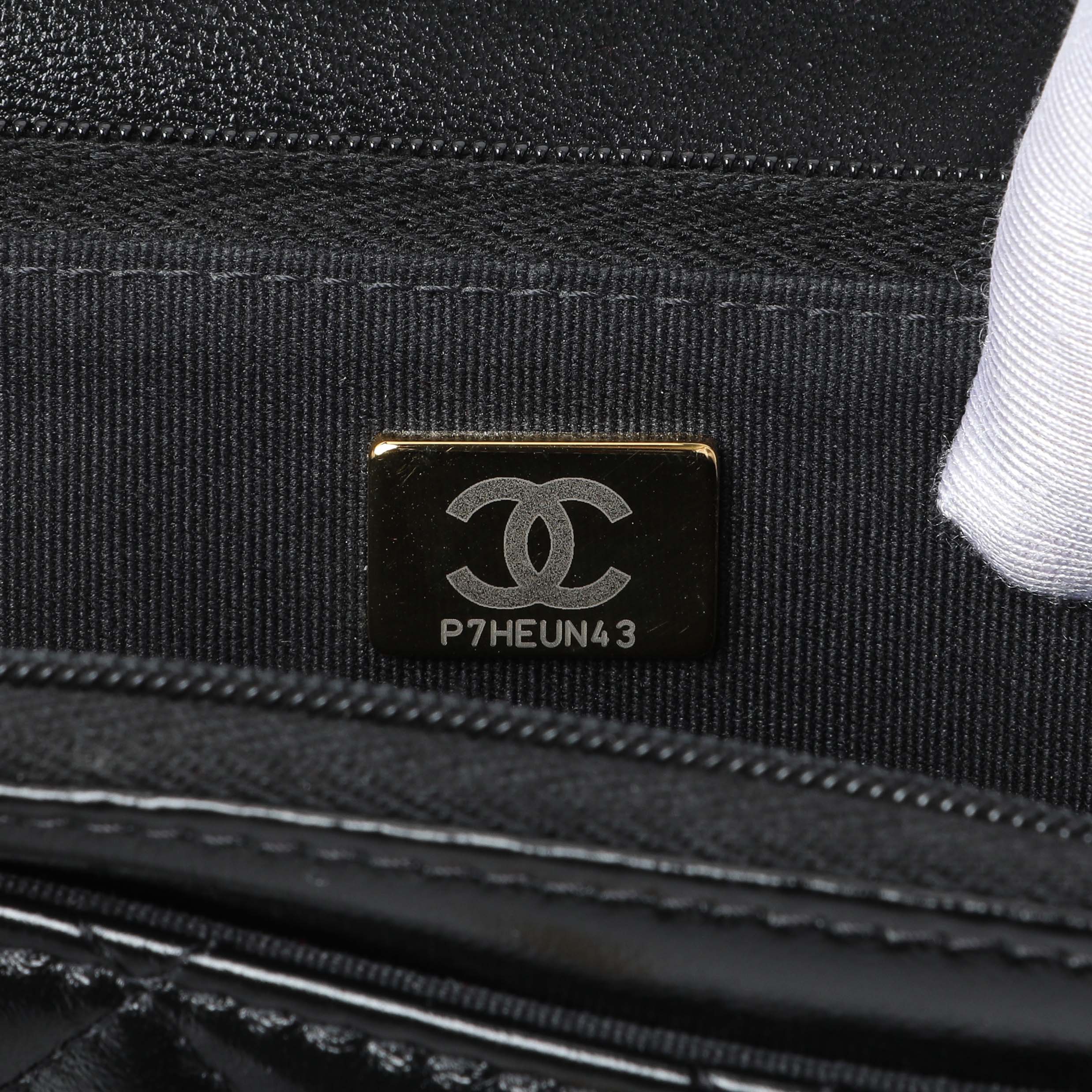 Chanel Black Quilted Shiny Lambskin Golden Links Wallet on Chain - Image 10