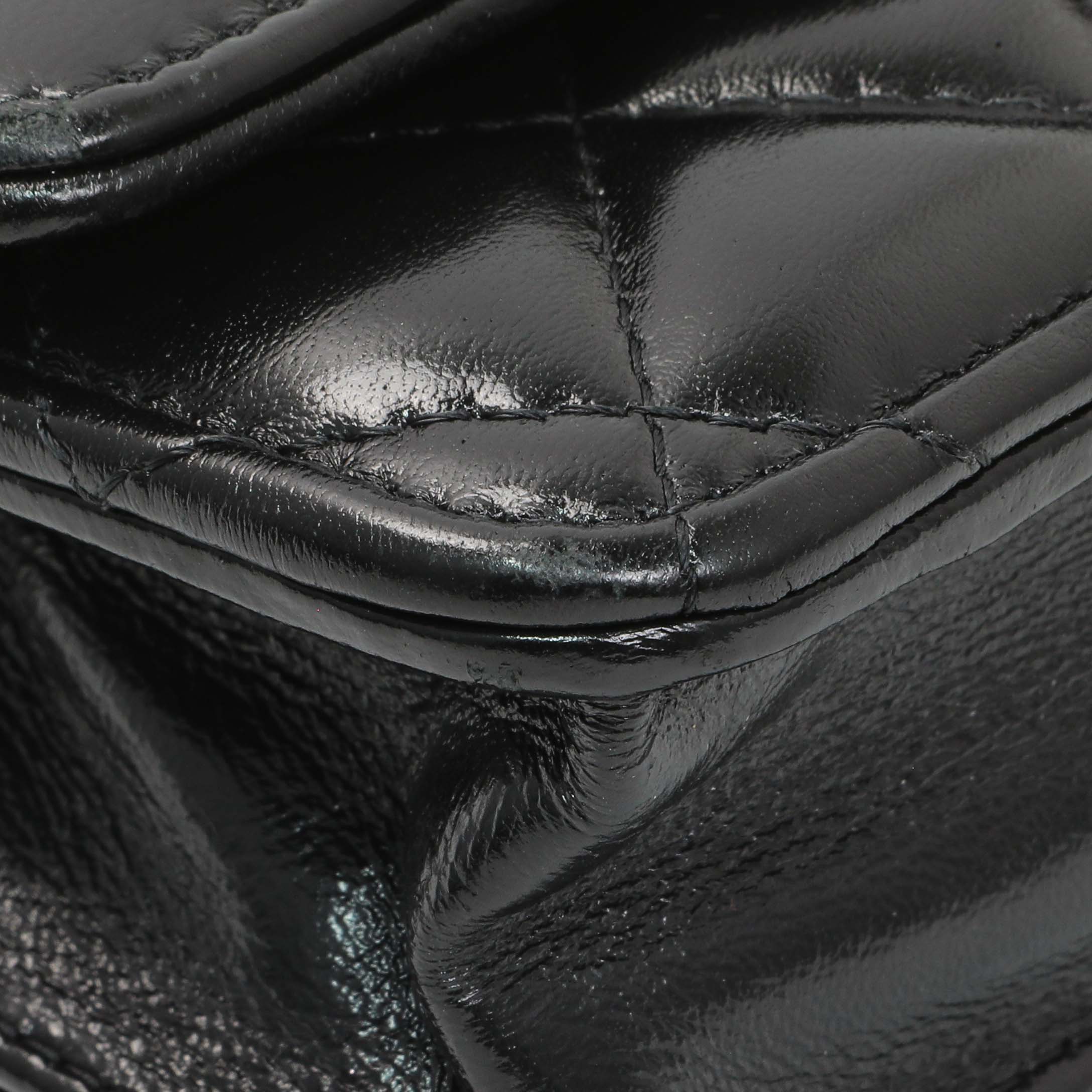 Chanel Black Quilted Shiny Lambskin Golden Links Wallet on Chain - Image 4