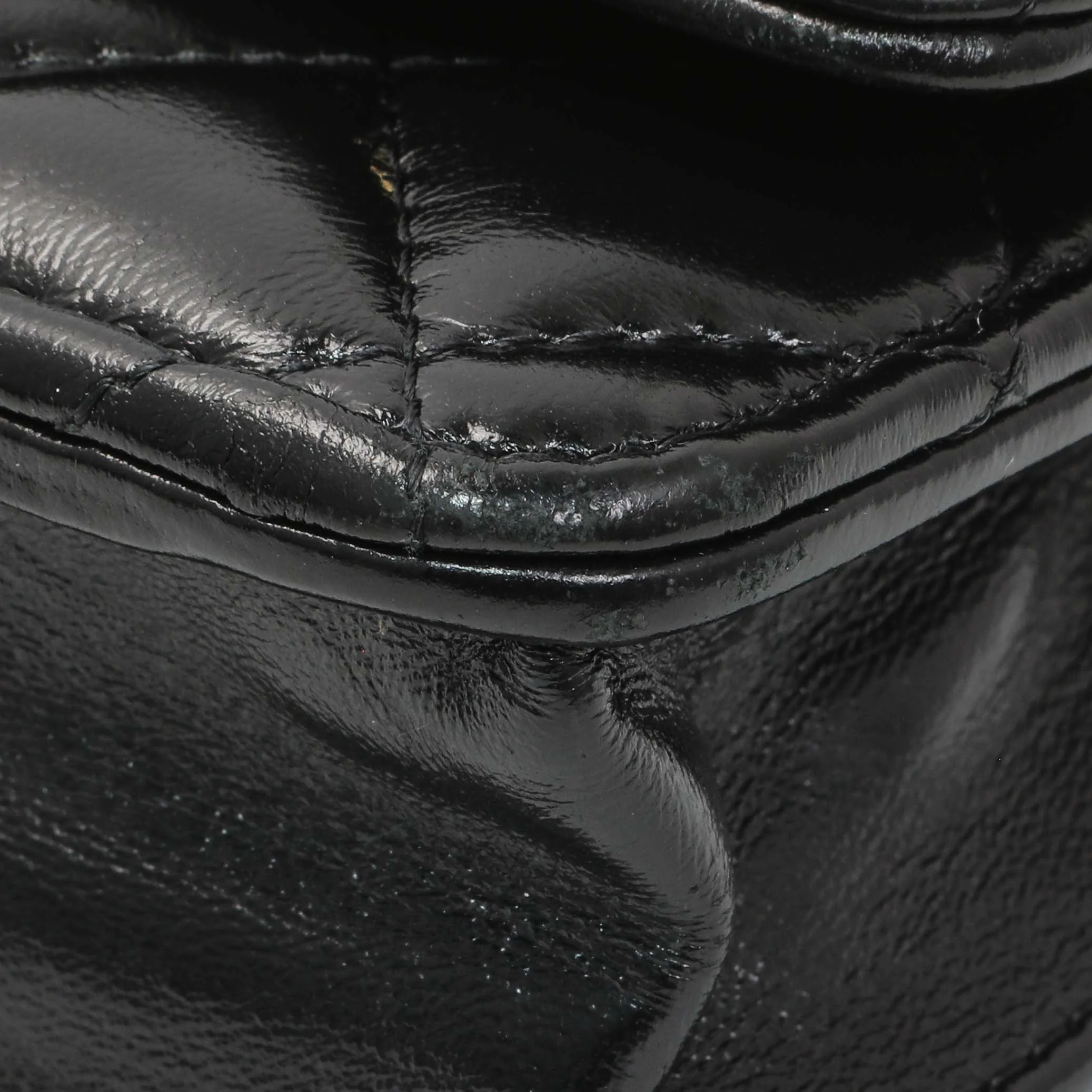 Chanel Black Quilted Shiny Lambskin Golden Links Wallet on Chain - Image 5