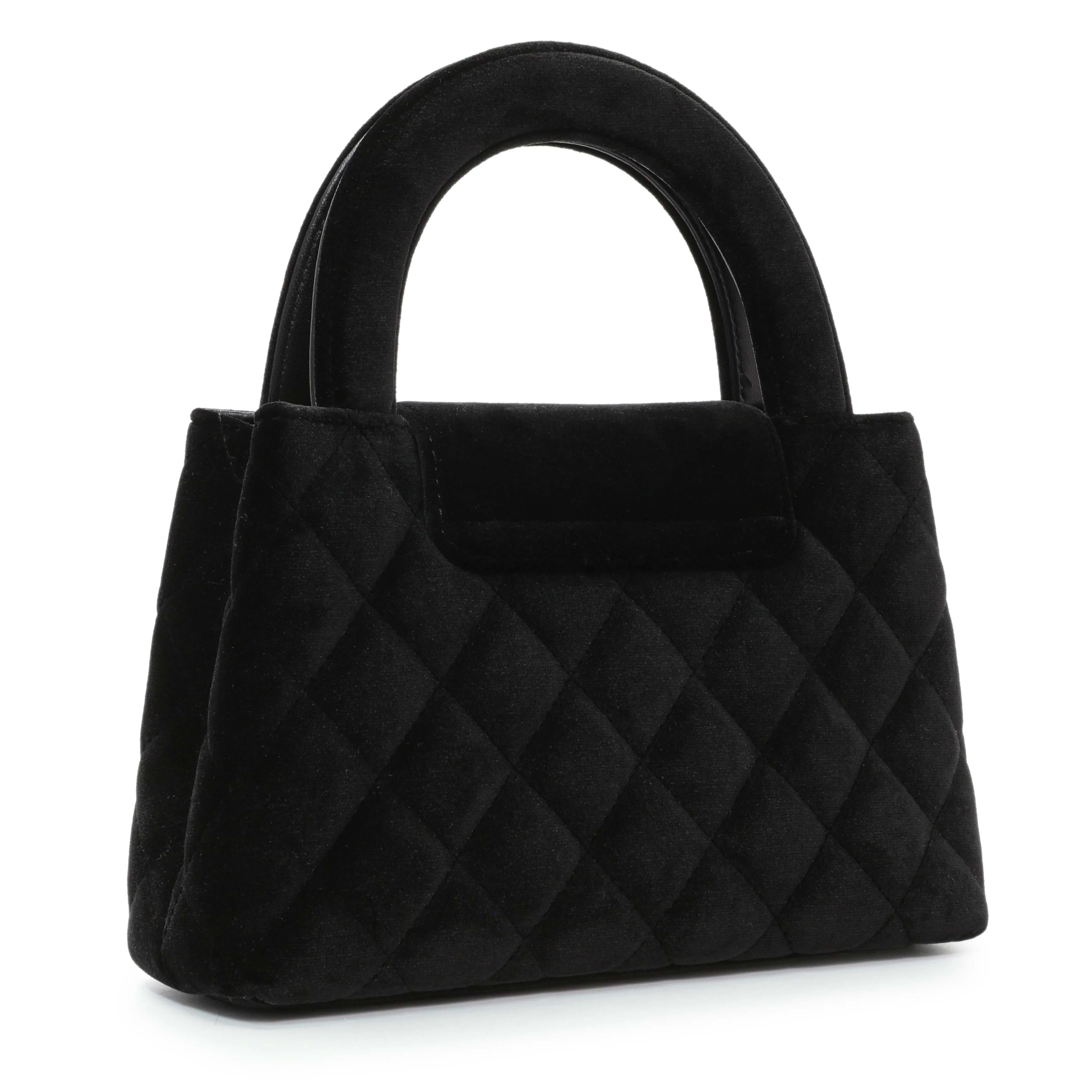 Chanel Black Quilted Velvet Nano Kelly Shopper - Image 2