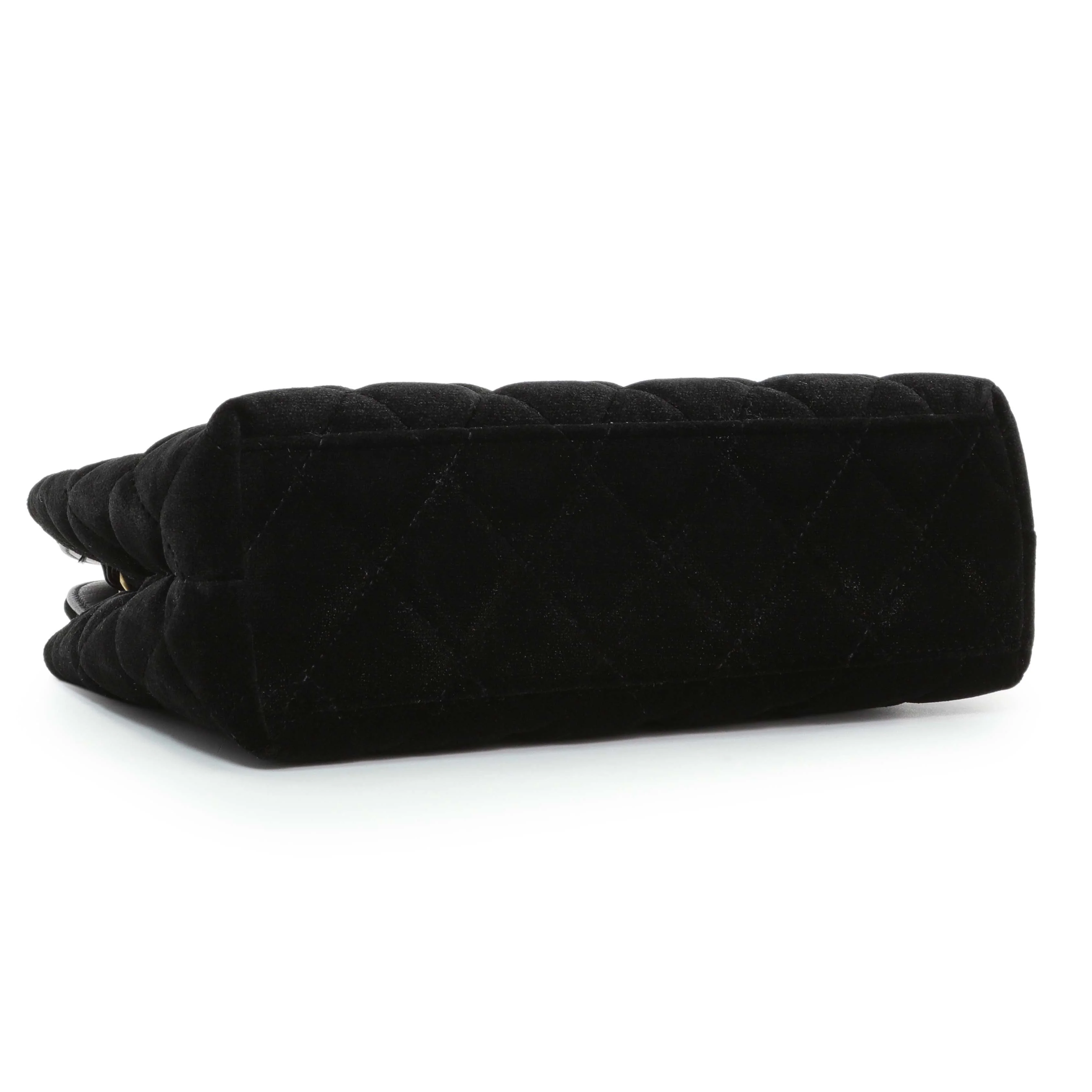 Chanel Black Quilted Velvet Nano Kelly Shopper - Image 3