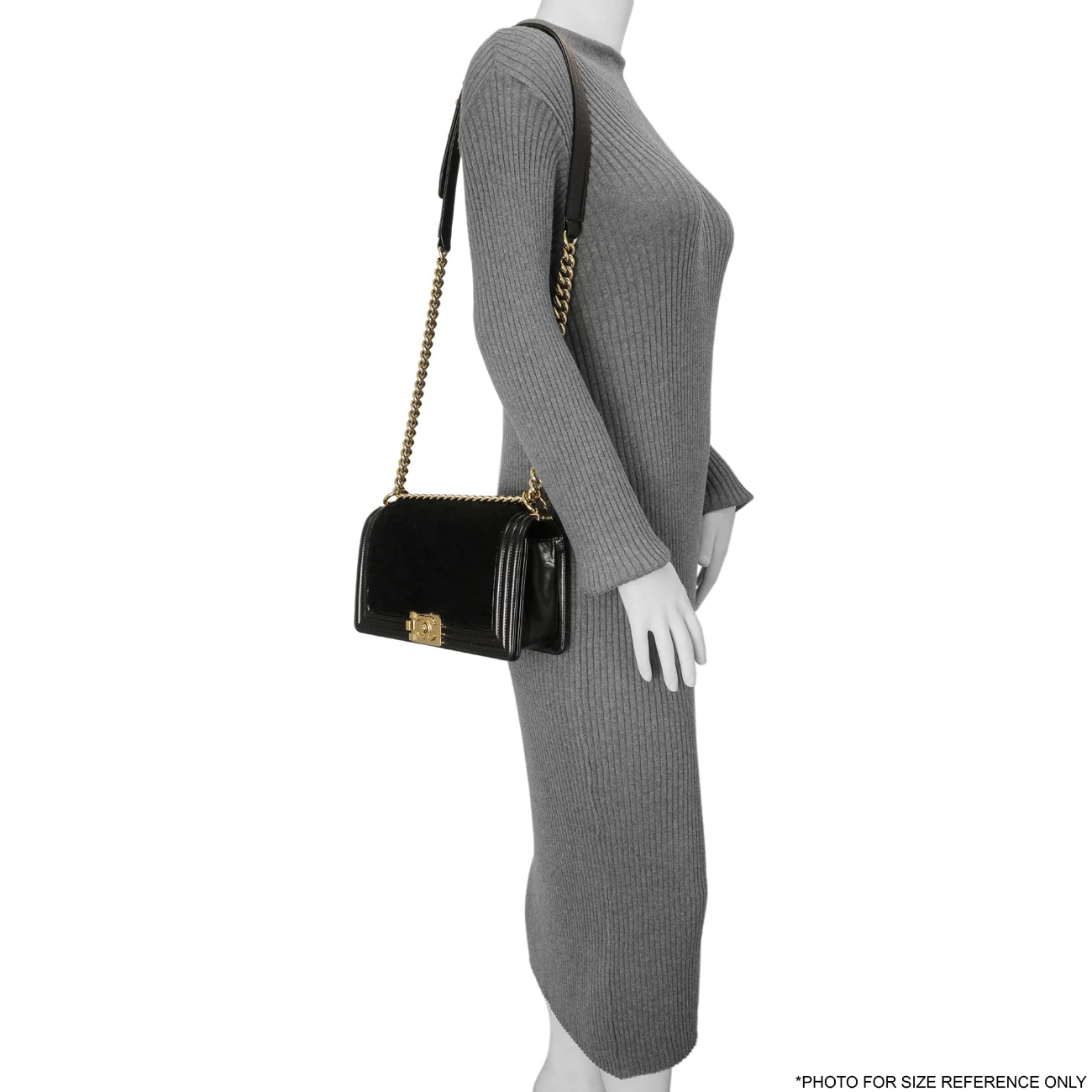 Chanel Black Shearling Medium Boy Bag - Image 13