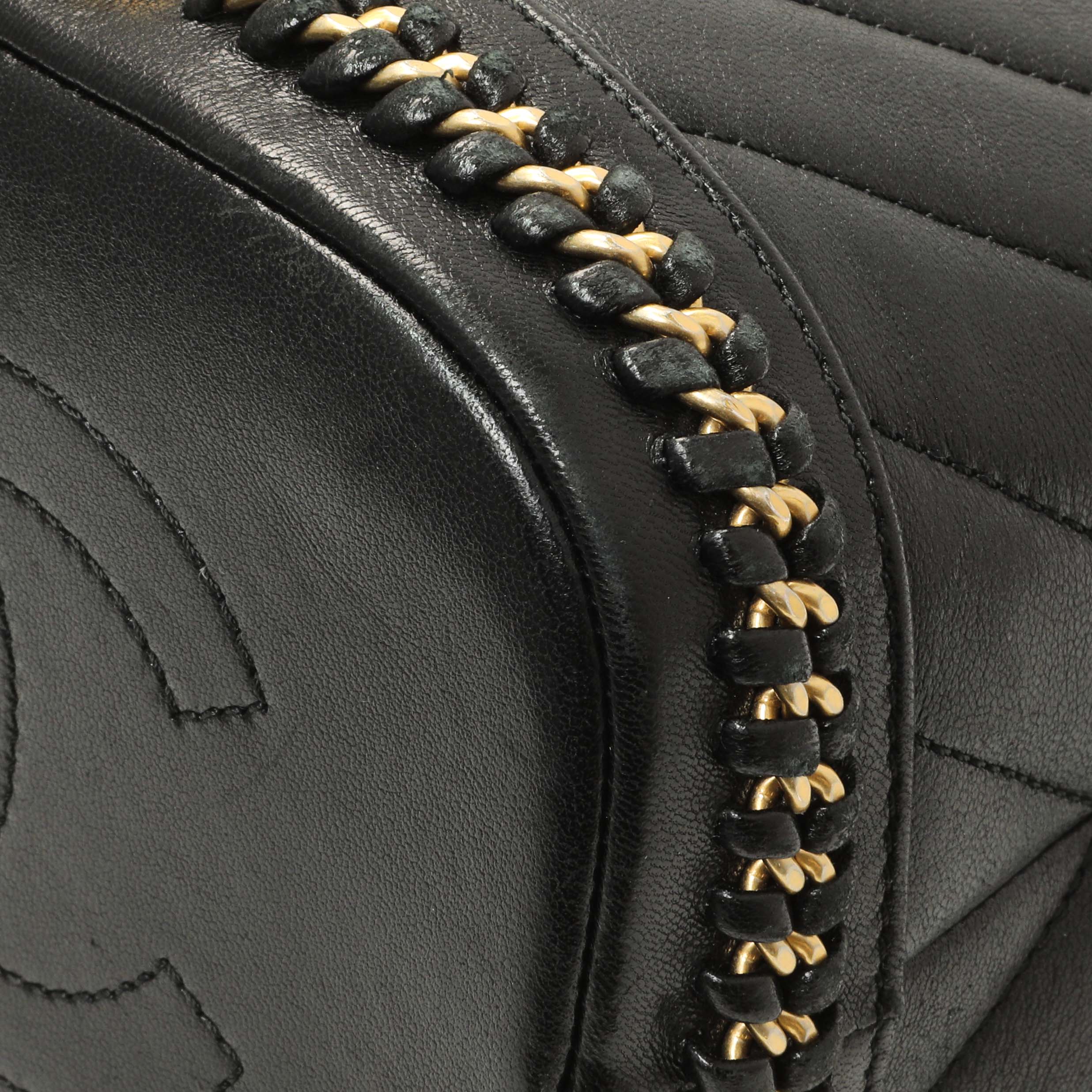 Chanel Black Sheepskin Chevron Quilted Drawstring Bag - Image 6