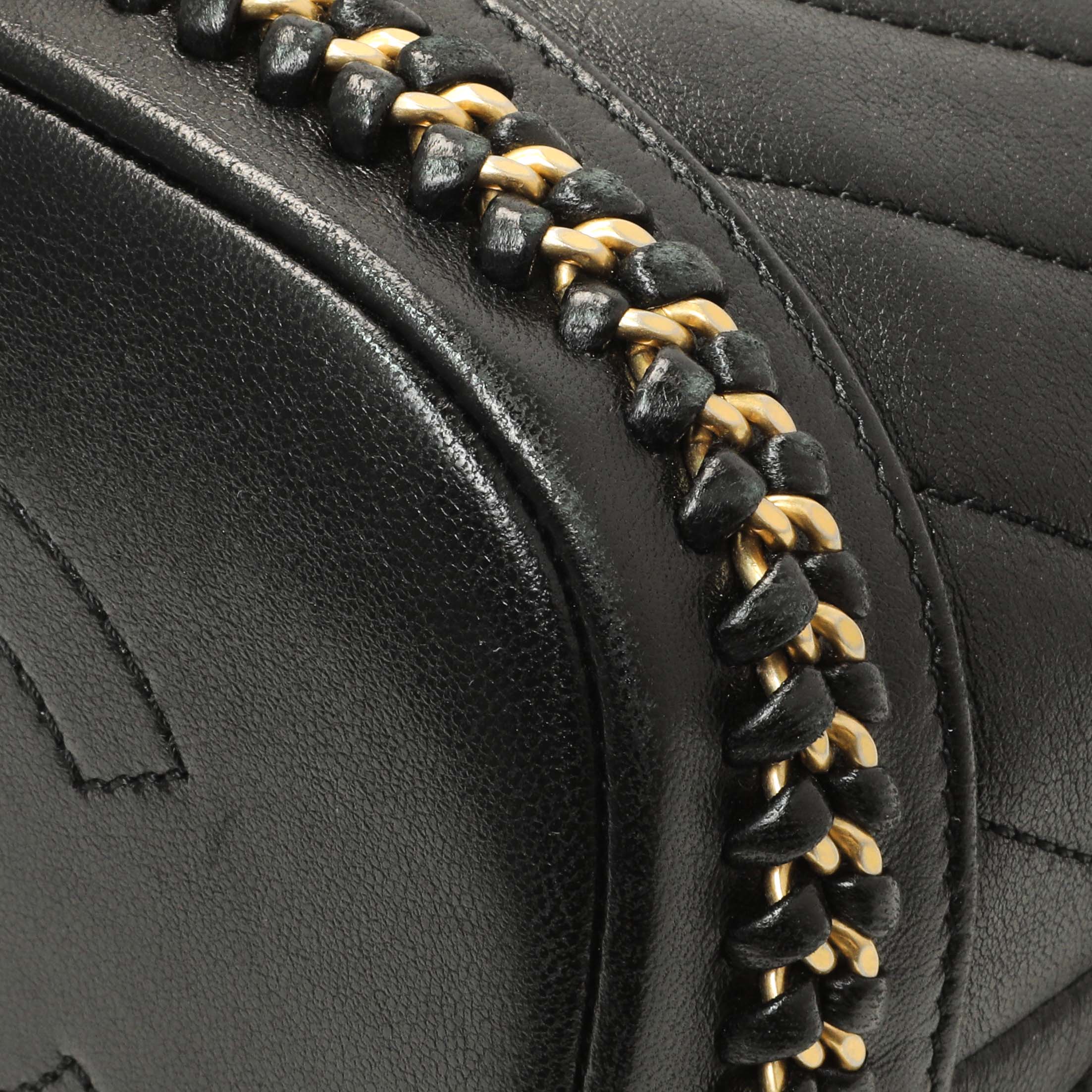 Chanel Black Sheepskin Chevron Quilted Drawstring Bag - Image 8