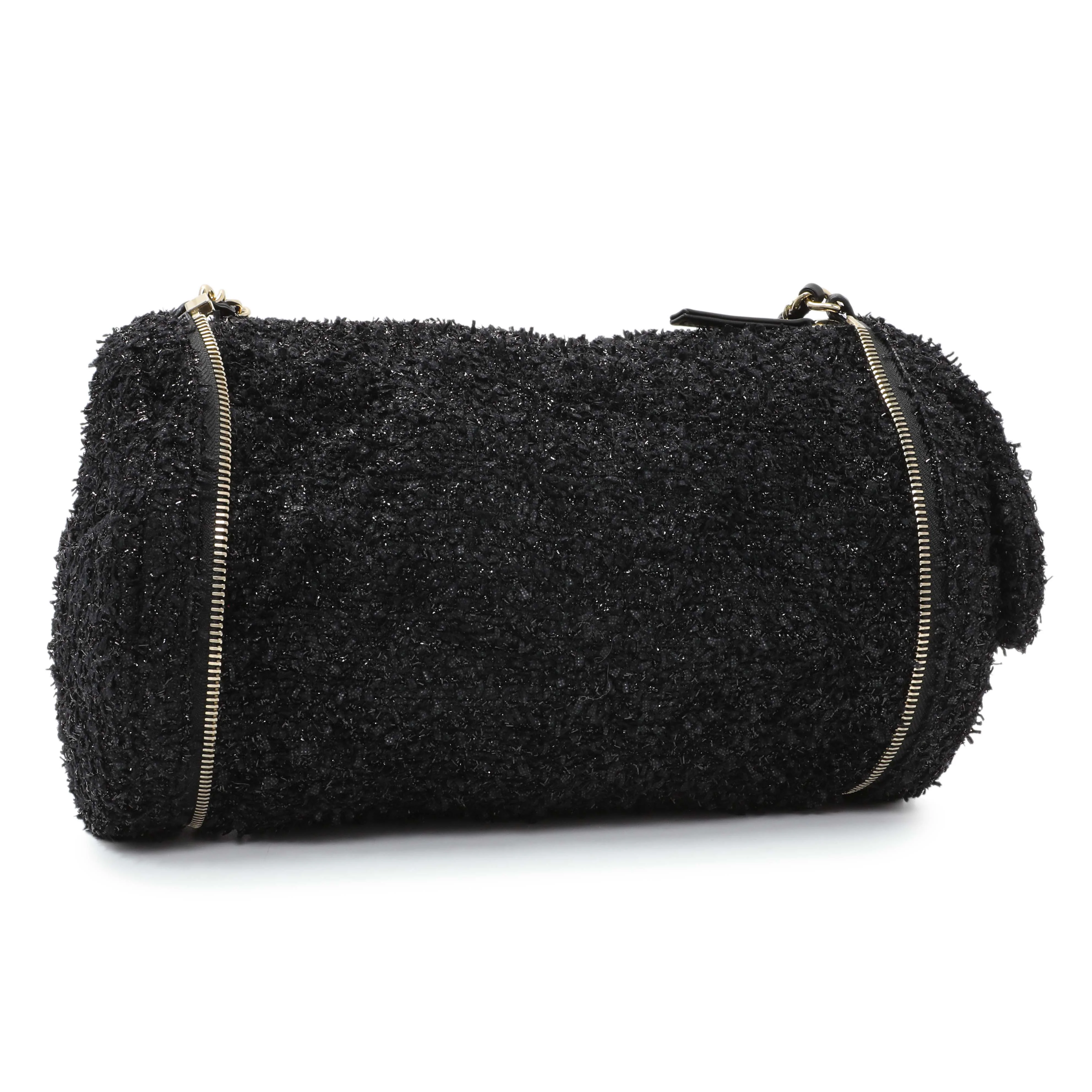 Chanel Black Tweed Coco Beach Expandable Barrel Bag - Image 2