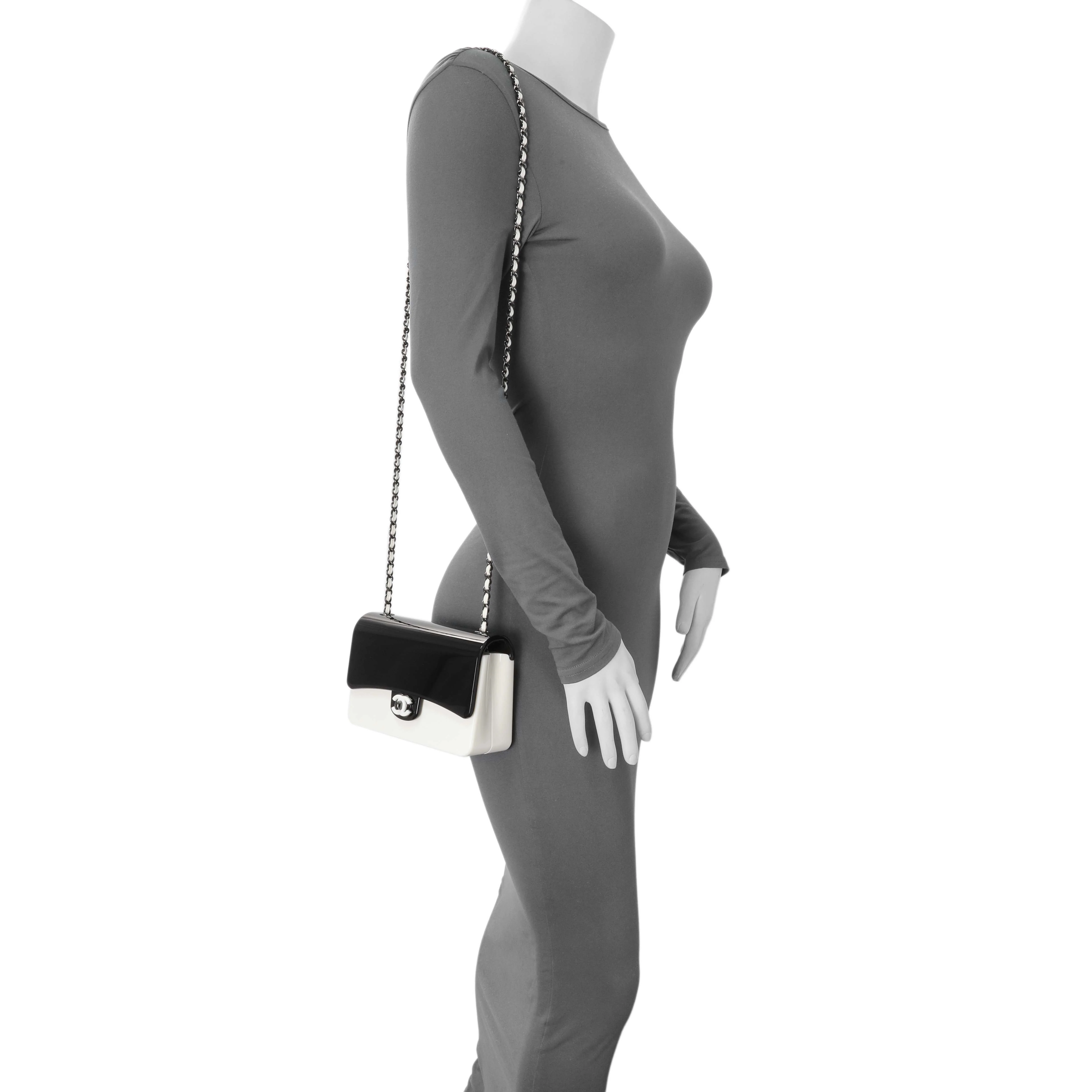 Chanel Black White Plexiglass Plexi Coco Bag - Image 7