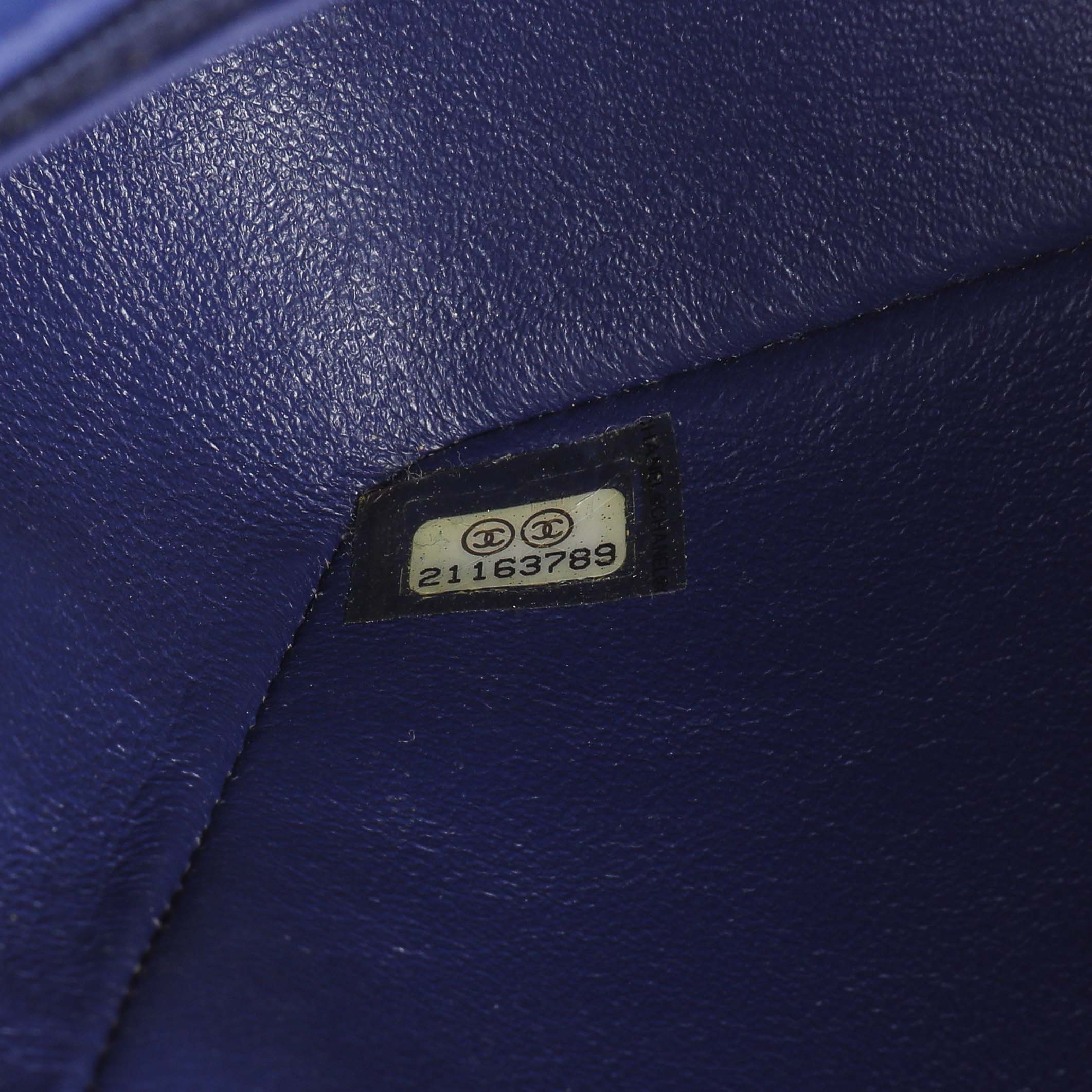 Chanel Blue Chevron Quilted Lambskin Mini Rectangular Flap - Image 10
