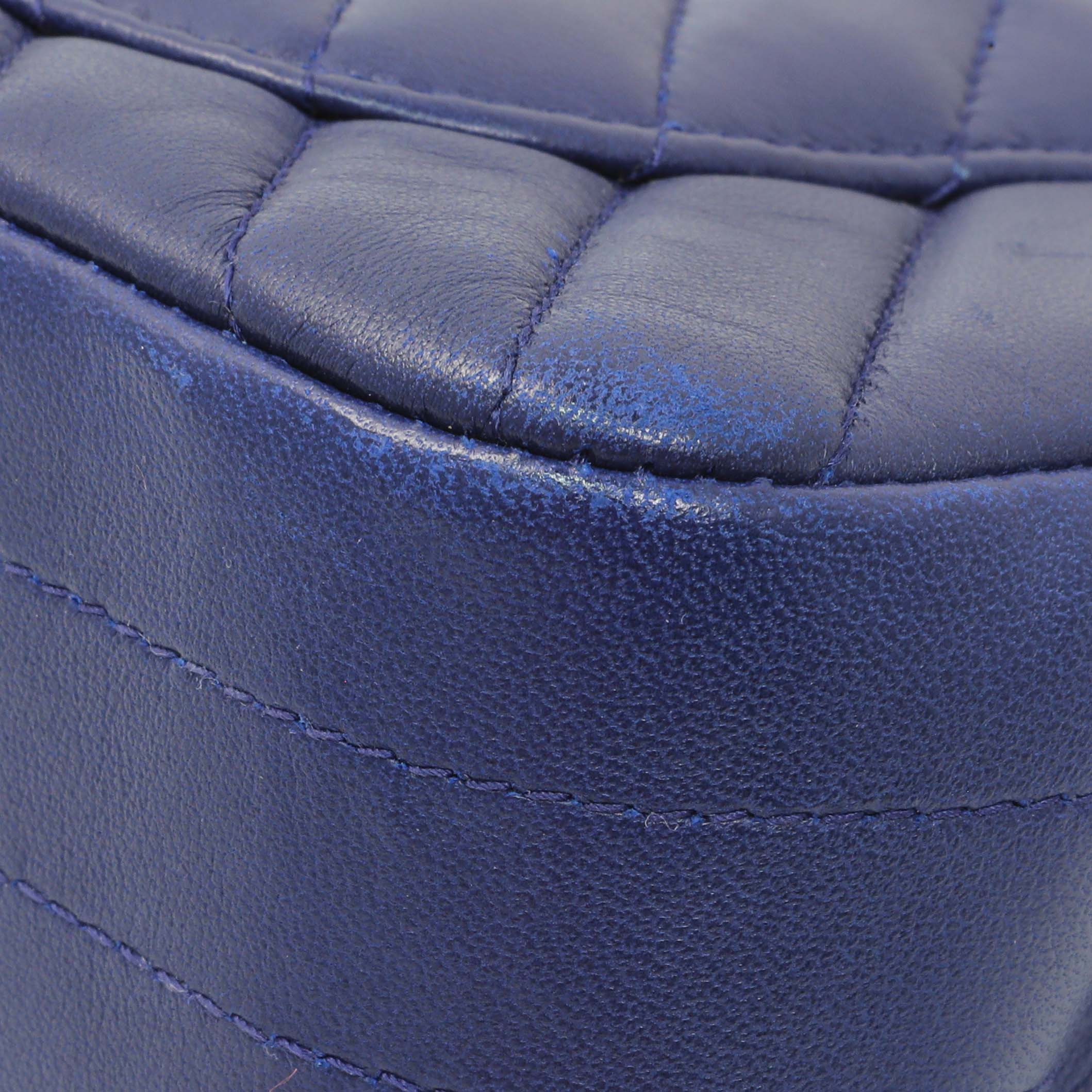 Chanel Blue Chevron Quilted Lambskin Mini Rectangular Flap - Image 7
