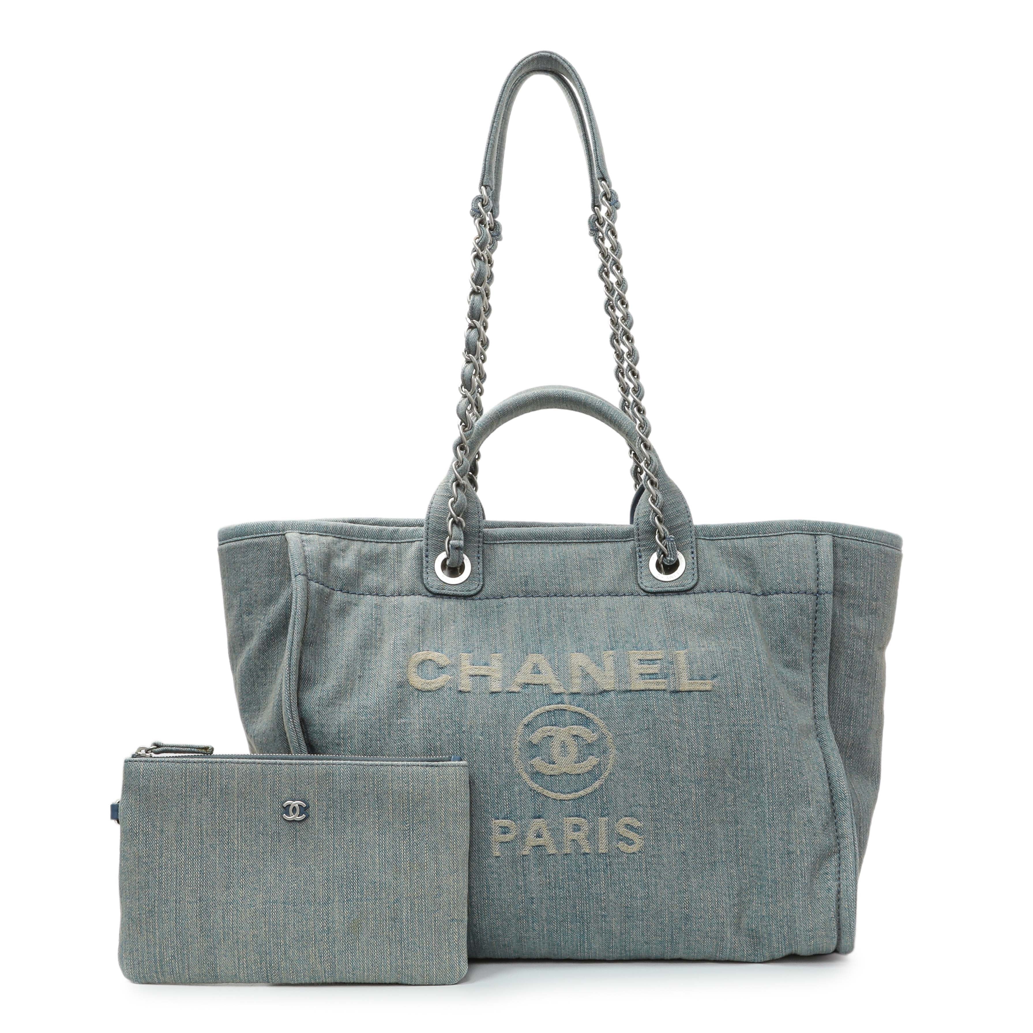 Chanel Blue Denim Medium Deauville Tote