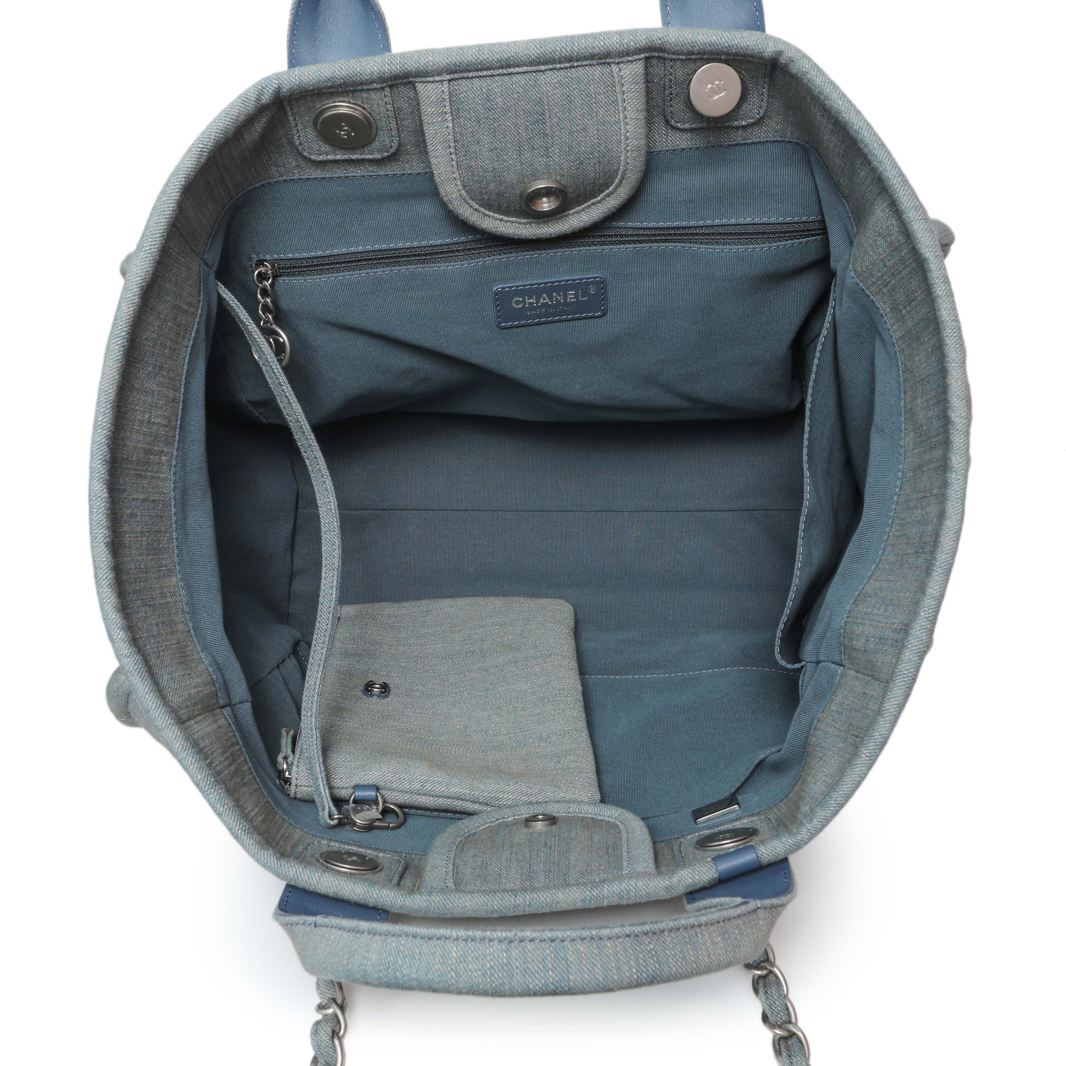 Chanel Blue Denim Medium Deauville Tote - Image 4