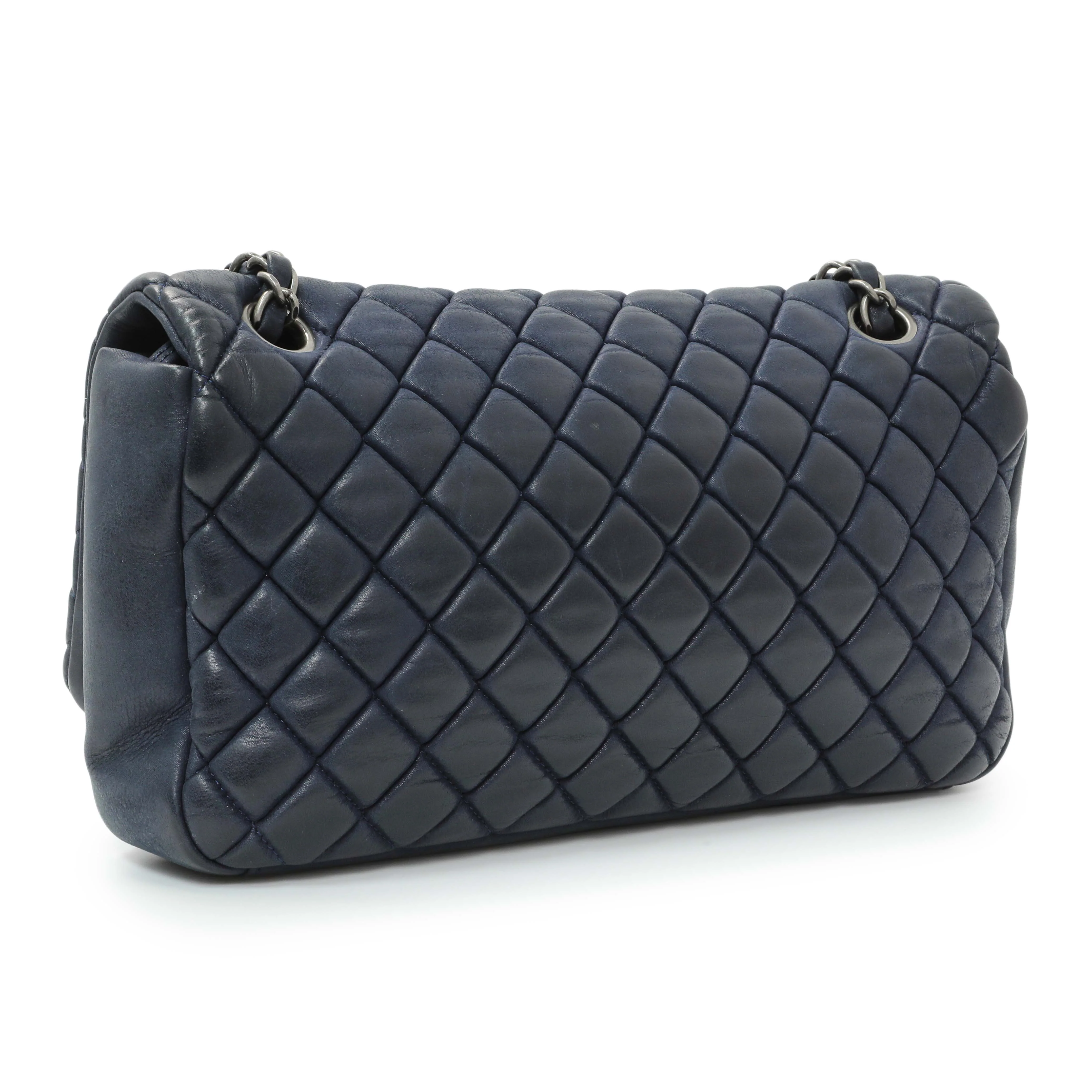 Chanel Blue Iridescent Calfskin Bubble Flap - Image 2