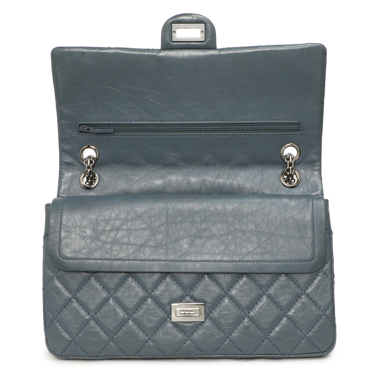 Chanel Blue Quilted Aged Calfskin 2.55 Reissue Double Flap 226 - Image 10