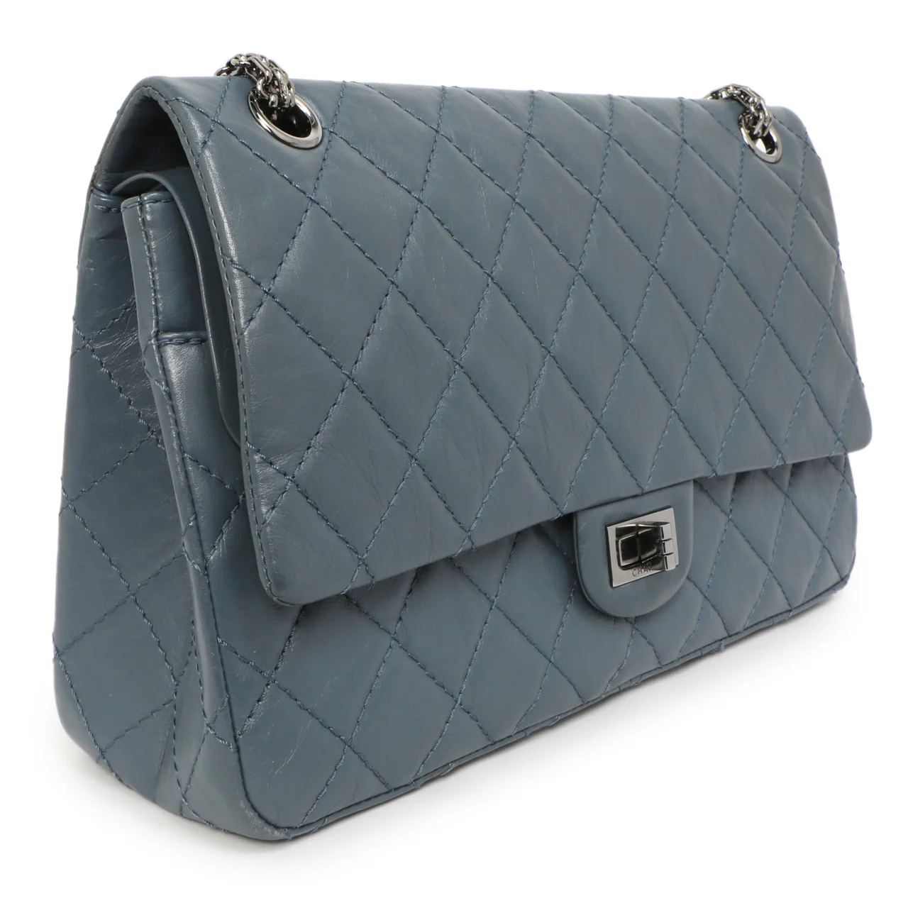 Chanel Blue Quilted Aged Calfskin 2.55 Reissue Double Flap 226 - Image 3