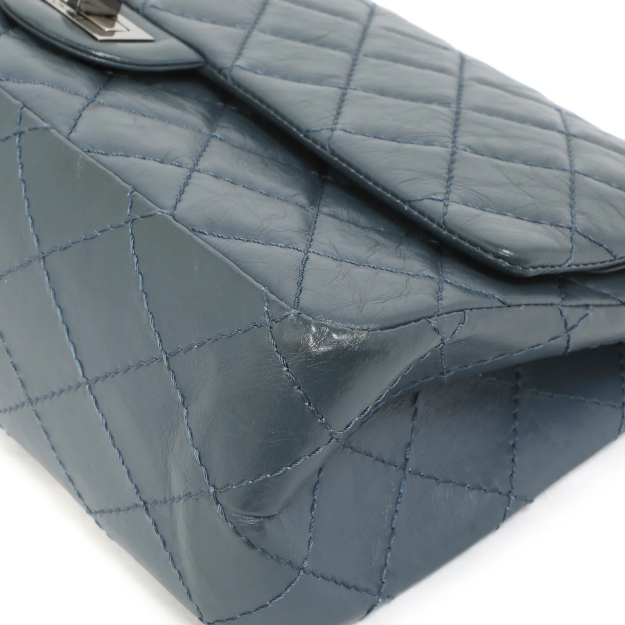 Chanel Blue Quilted Aged Calfskin 2.55 Reissue Double Flap 226 - Image 7