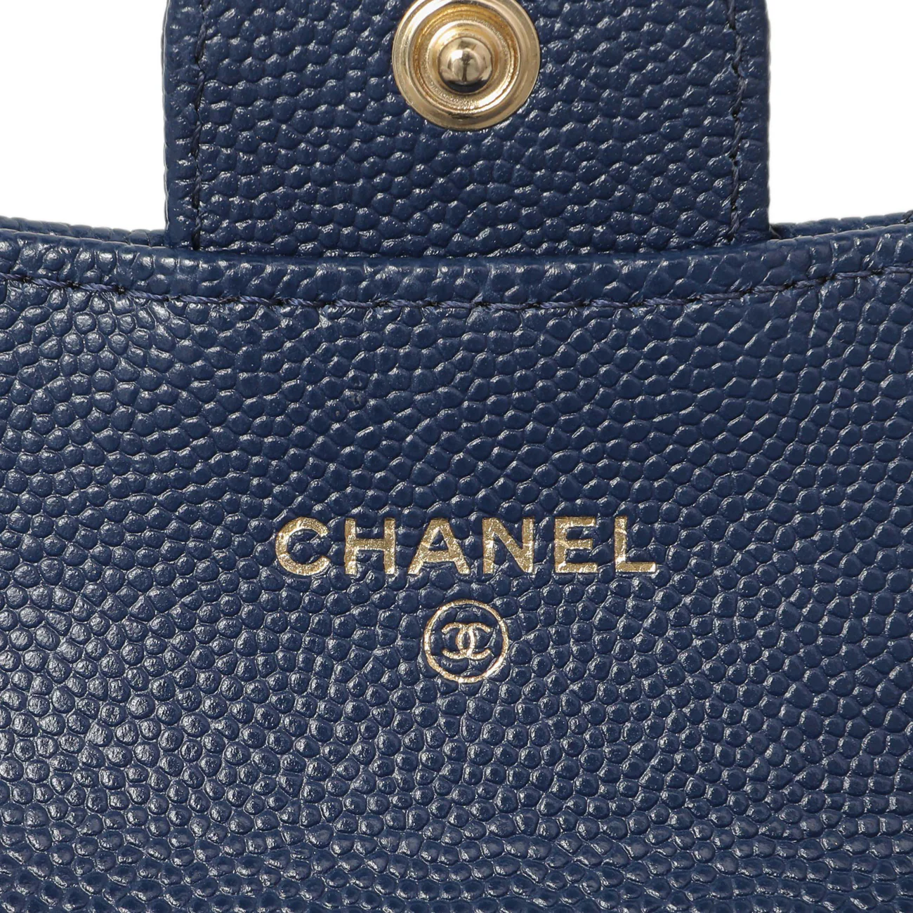 Chanel Blue Quilted Caviar Flap Card Holder Wallet - Image 5