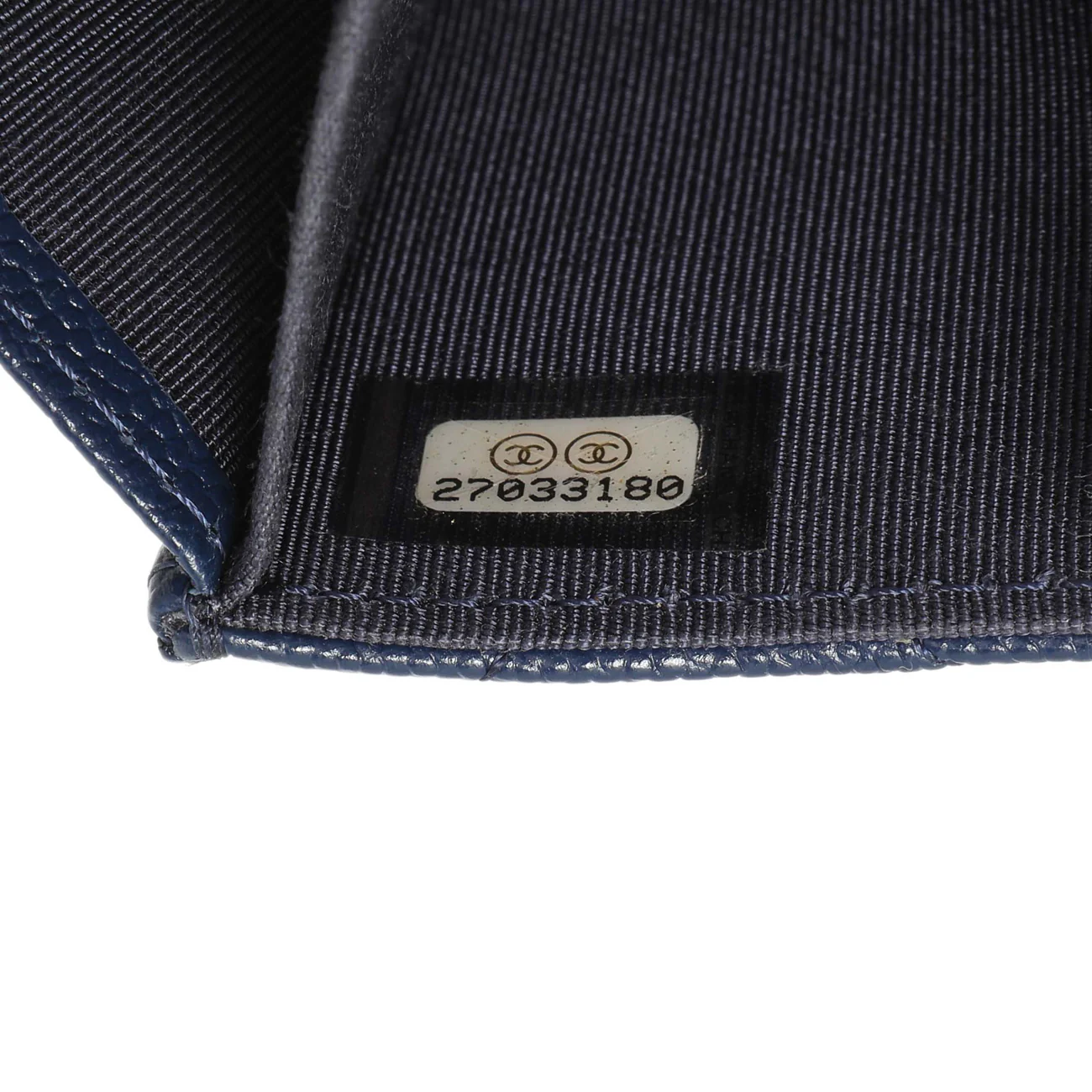 Chanel Blue Quilted Caviar Flap Card Holder Wallet - Image 6