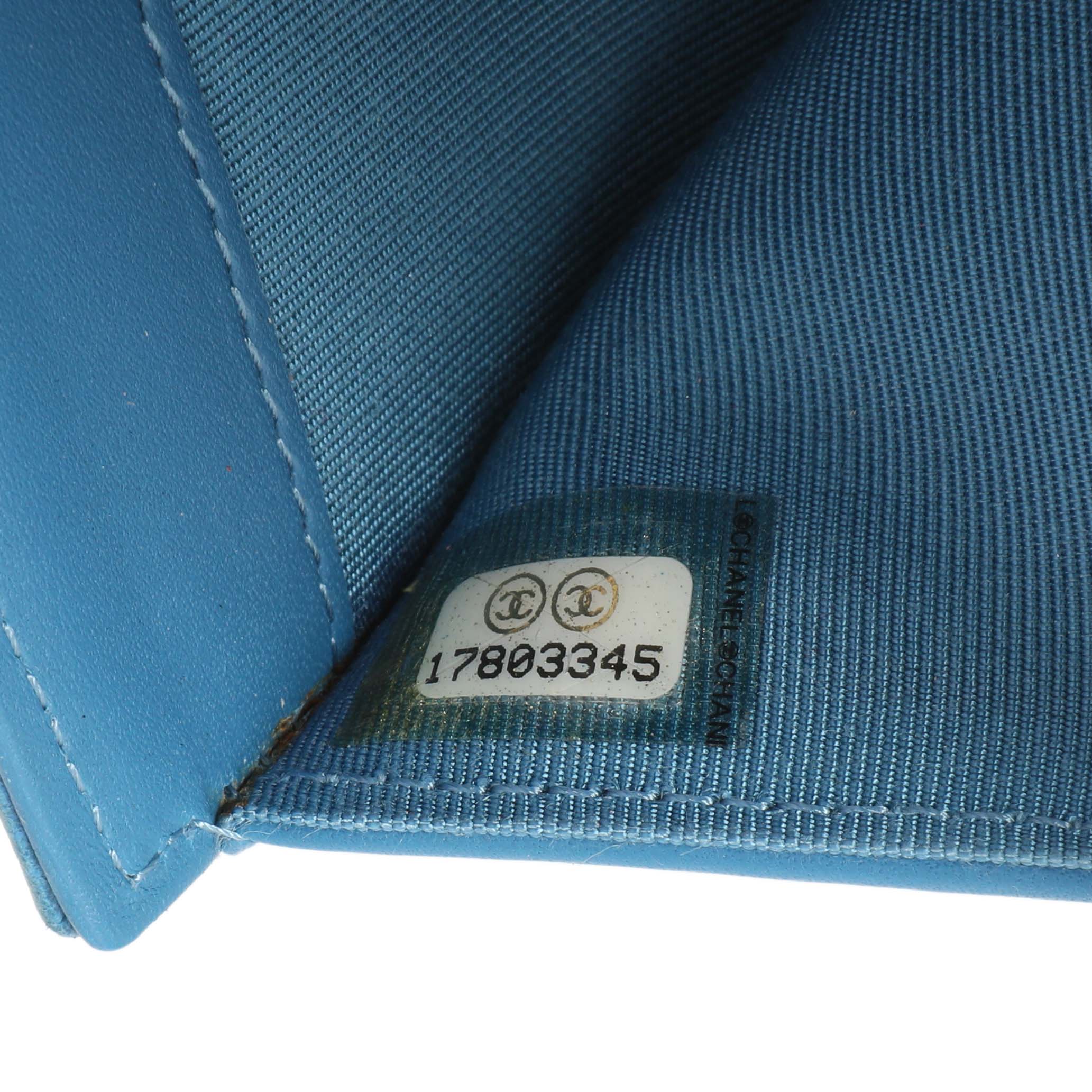 Chanel Blue Quilted Caviar Large Flap Wallet - Image 14
