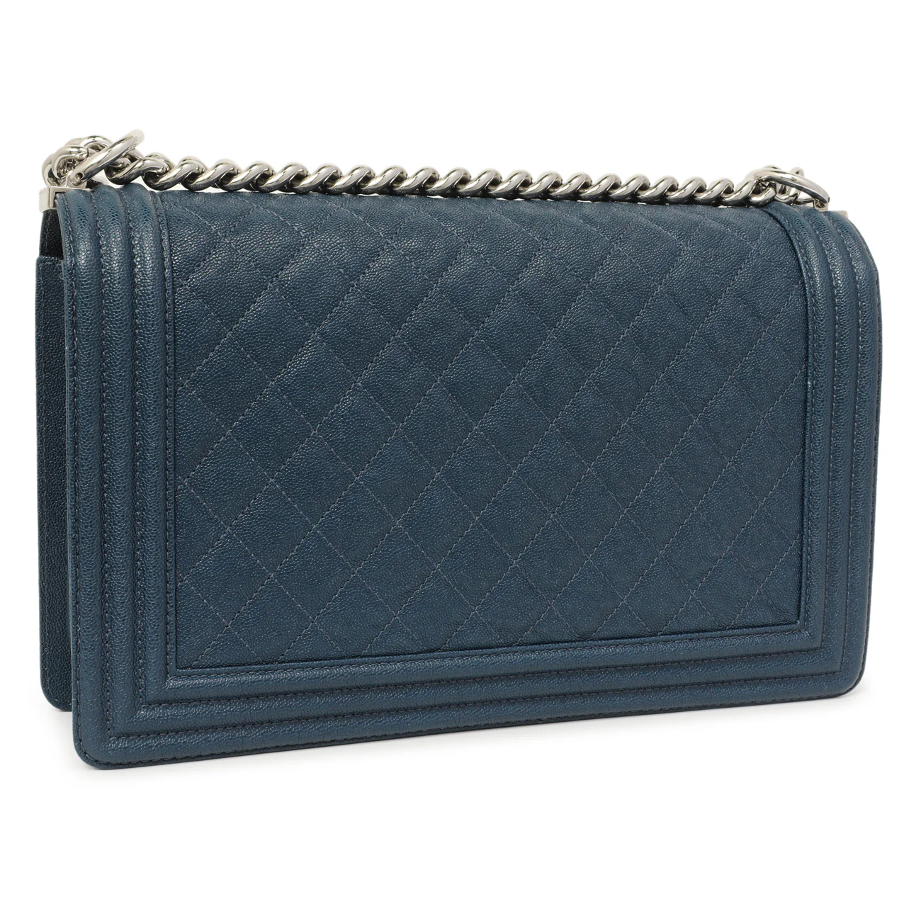Chanel Blue Quilted Caviar New Medium Boy Bag - Image 2