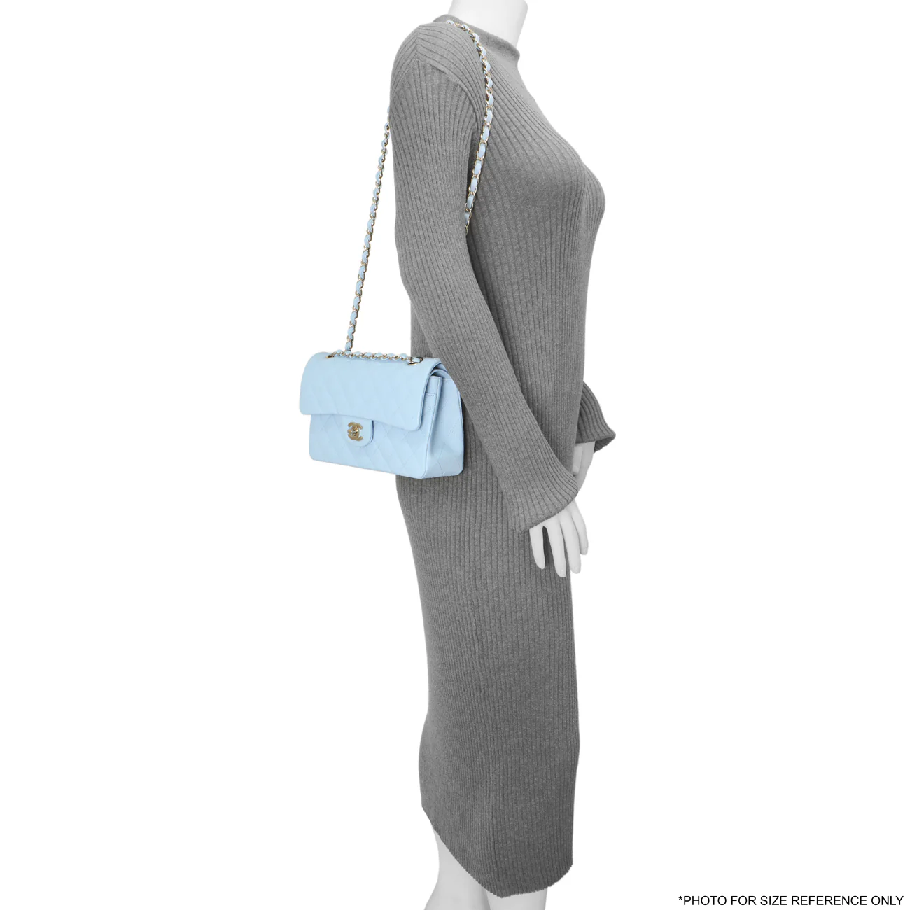 Chanel Blue Quilted Caviar Small Classic Double Flap - Image 8
