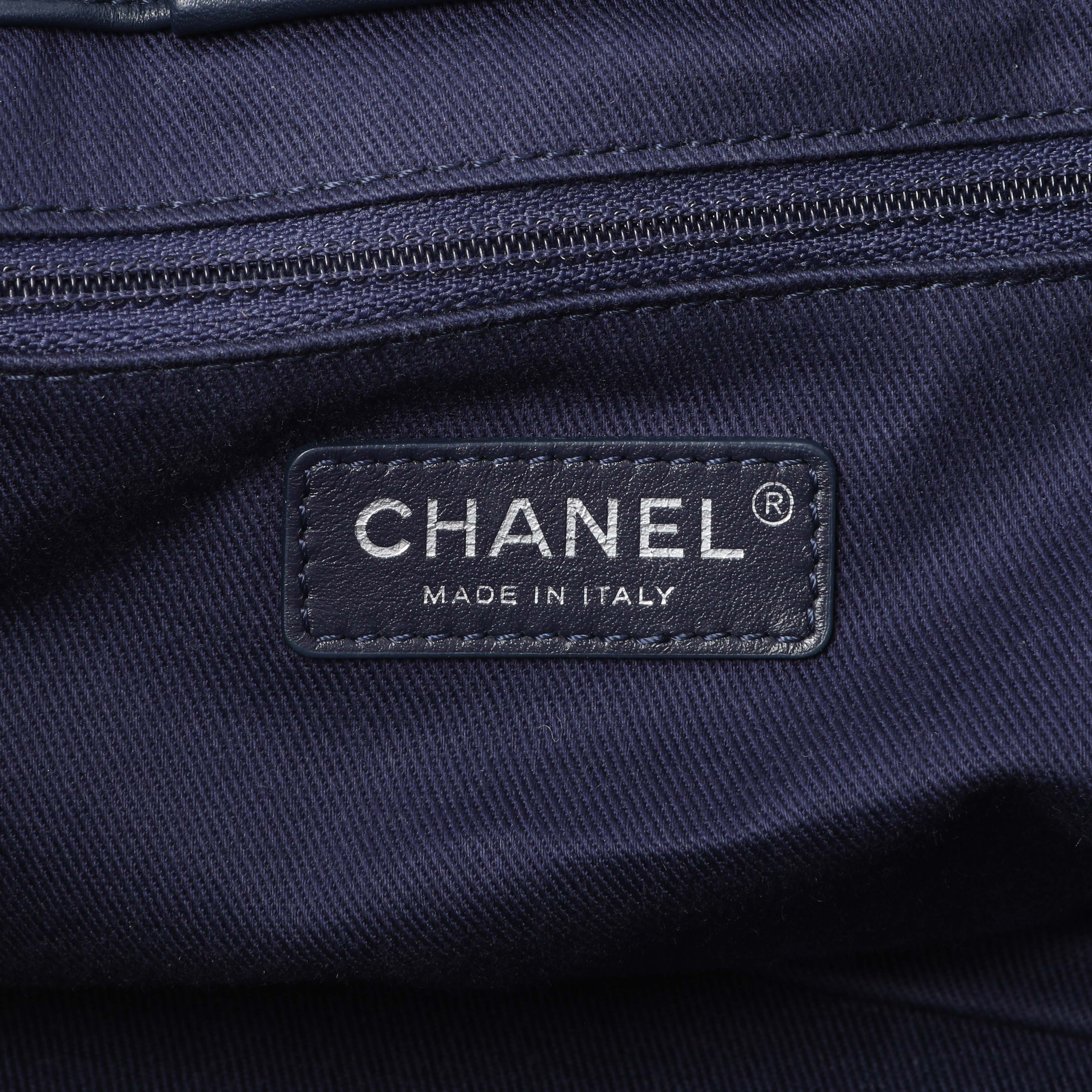Chanel Blue Quilted Denim Coco Handle Shopping Tote - Image 10