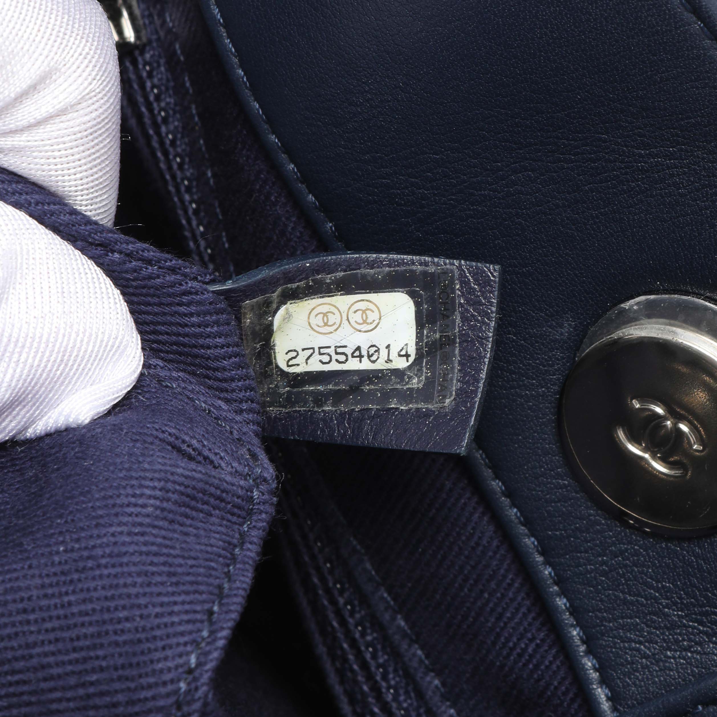 Chanel Blue Quilted Denim Coco Handle Shopping Tote - Image 11