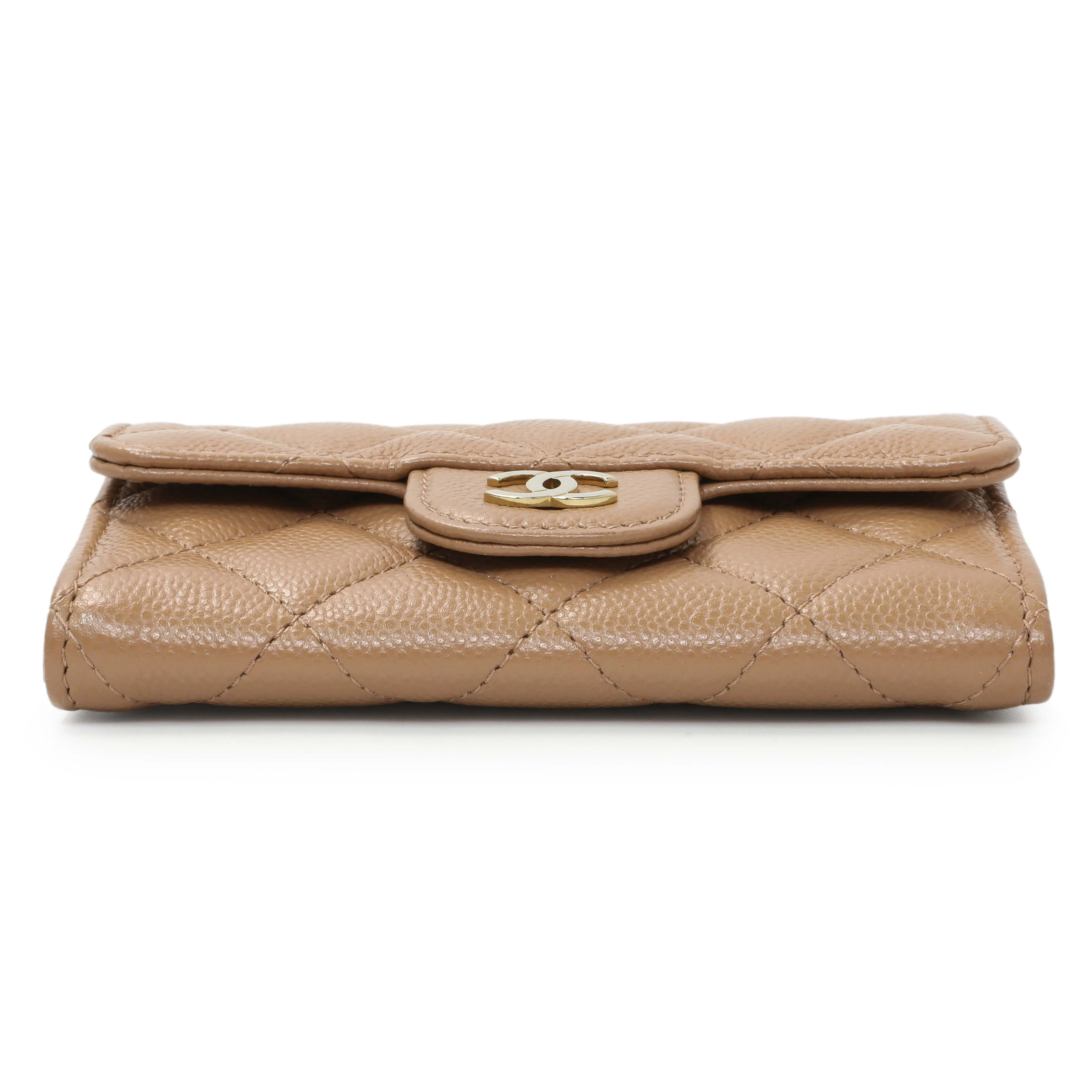 Chanel Brown Caviar Quilted Flap Card Holder Wallet - Image 3