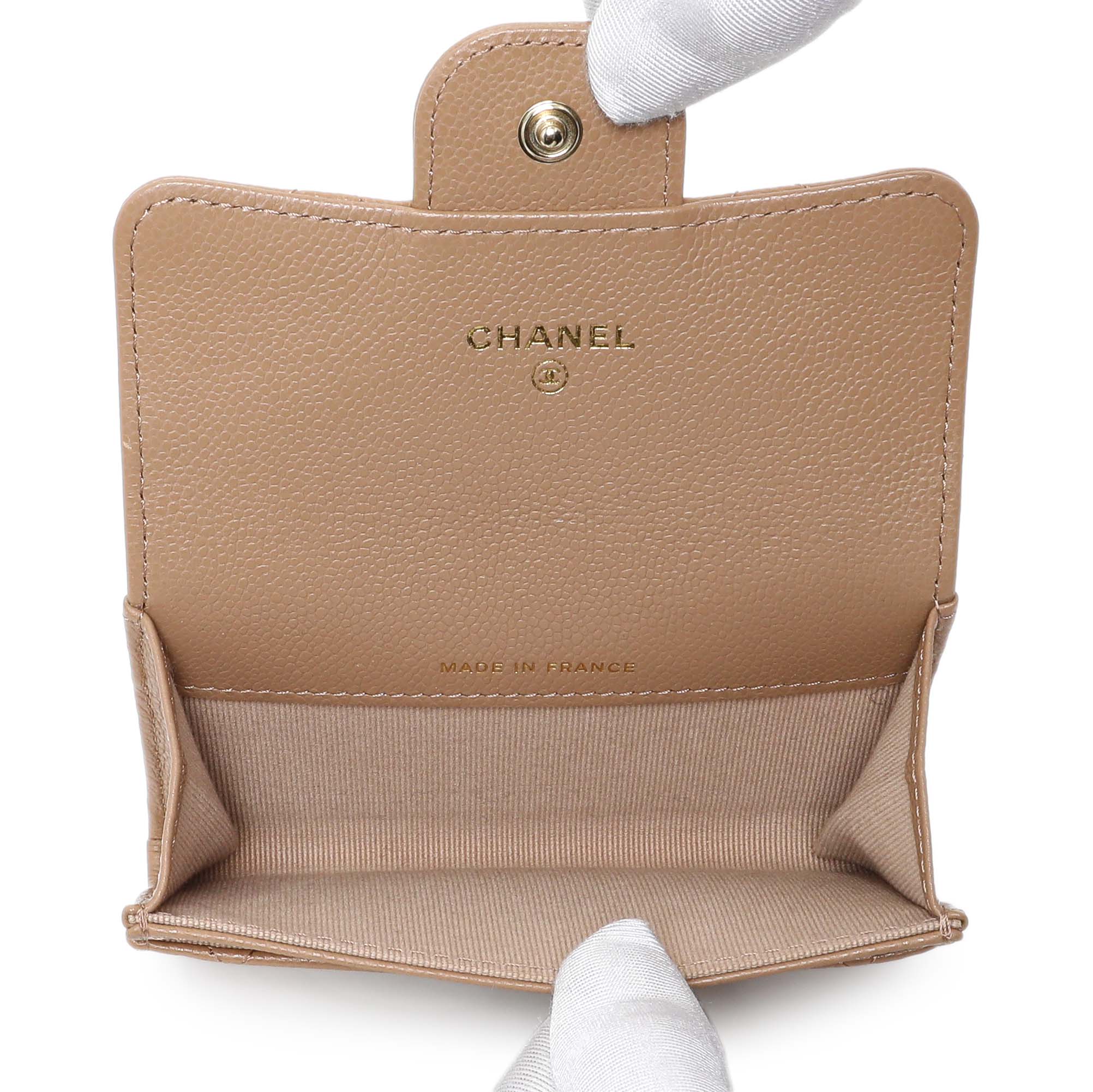 Chanel Brown Caviar Quilted Flap Card Holder Wallet - Image 4
