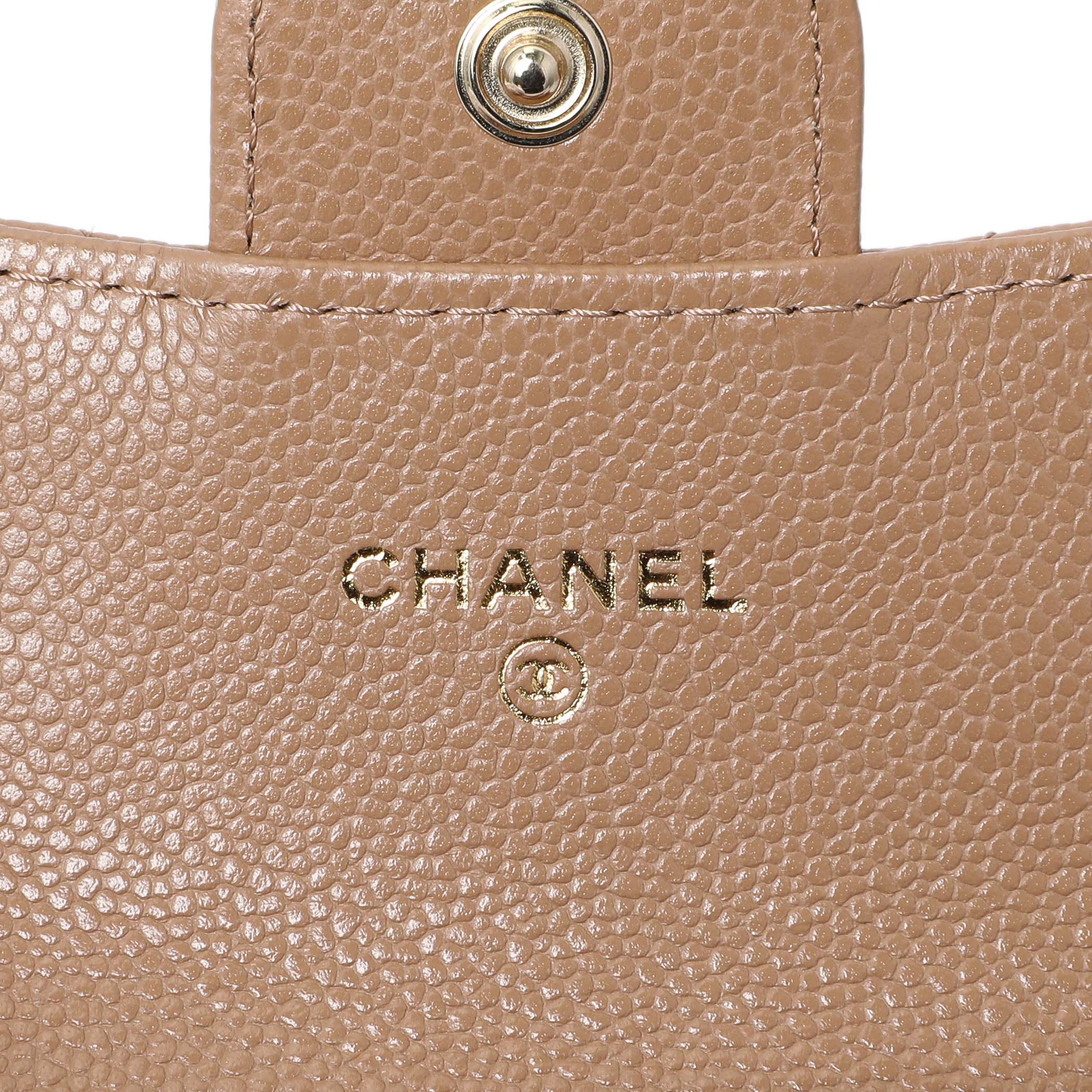 Chanel Brown Caviar Quilted Flap Card Holder Wallet - Image 5