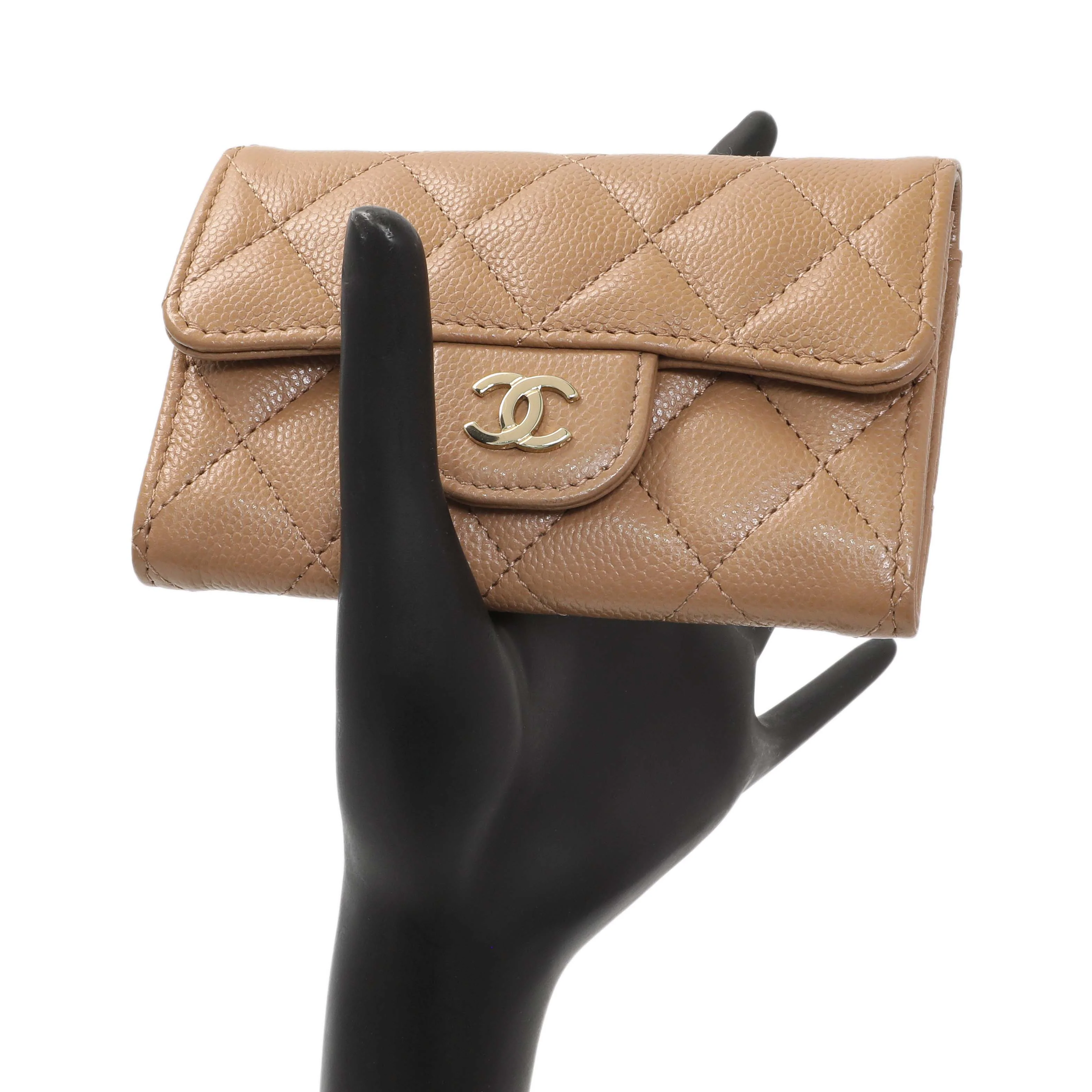 Chanel Brown Caviar Quilted Flap Card Holder Wallet - Image 8