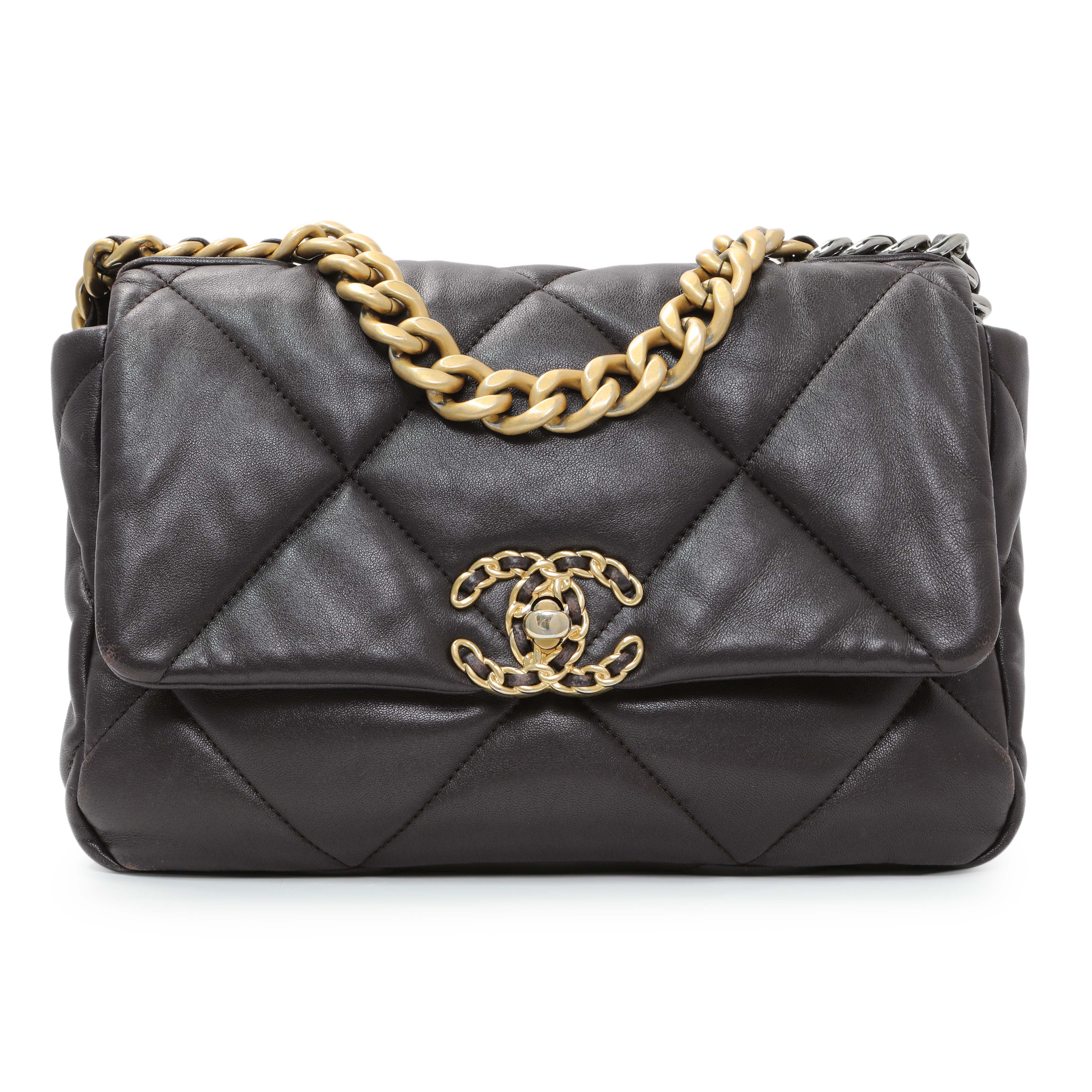 Chanel Brown Quilted Lambskin Medium Chanel 19 Flap - Image 2