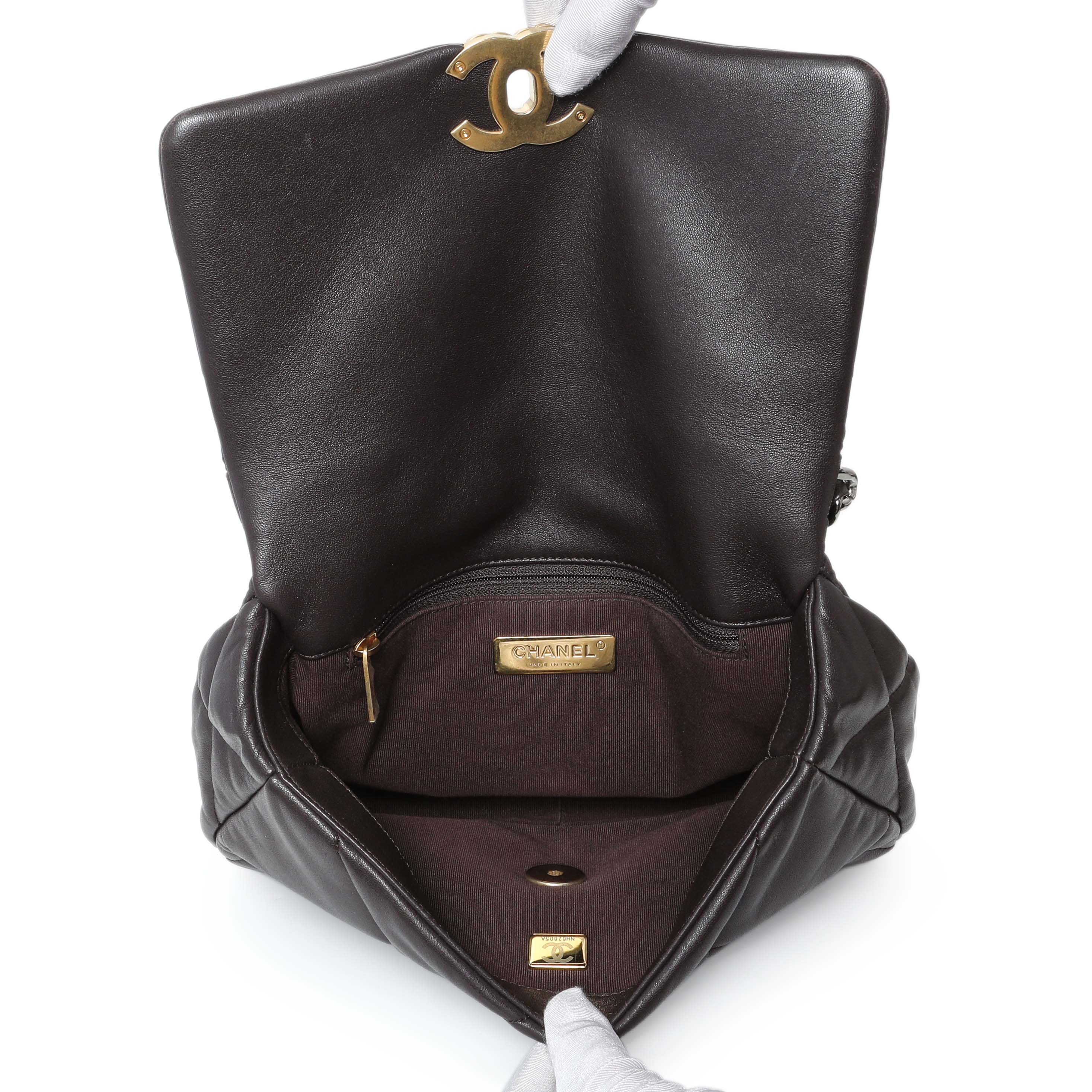 Chanel Brown Quilted Lambskin Medium Chanel 19 Flap - Image 9