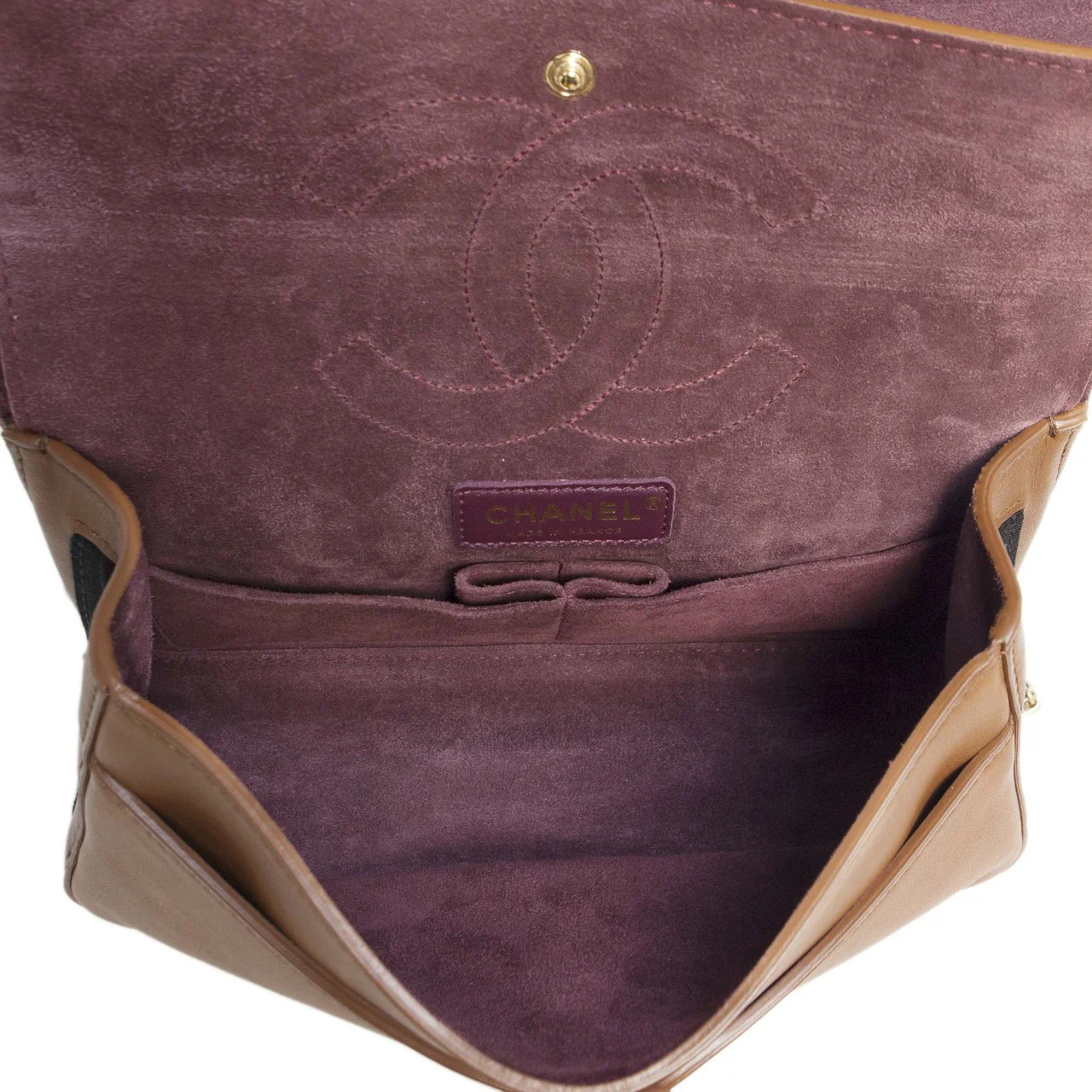 Chanel Brown Smooth Leather 2.55 Nude Bag - Image 3